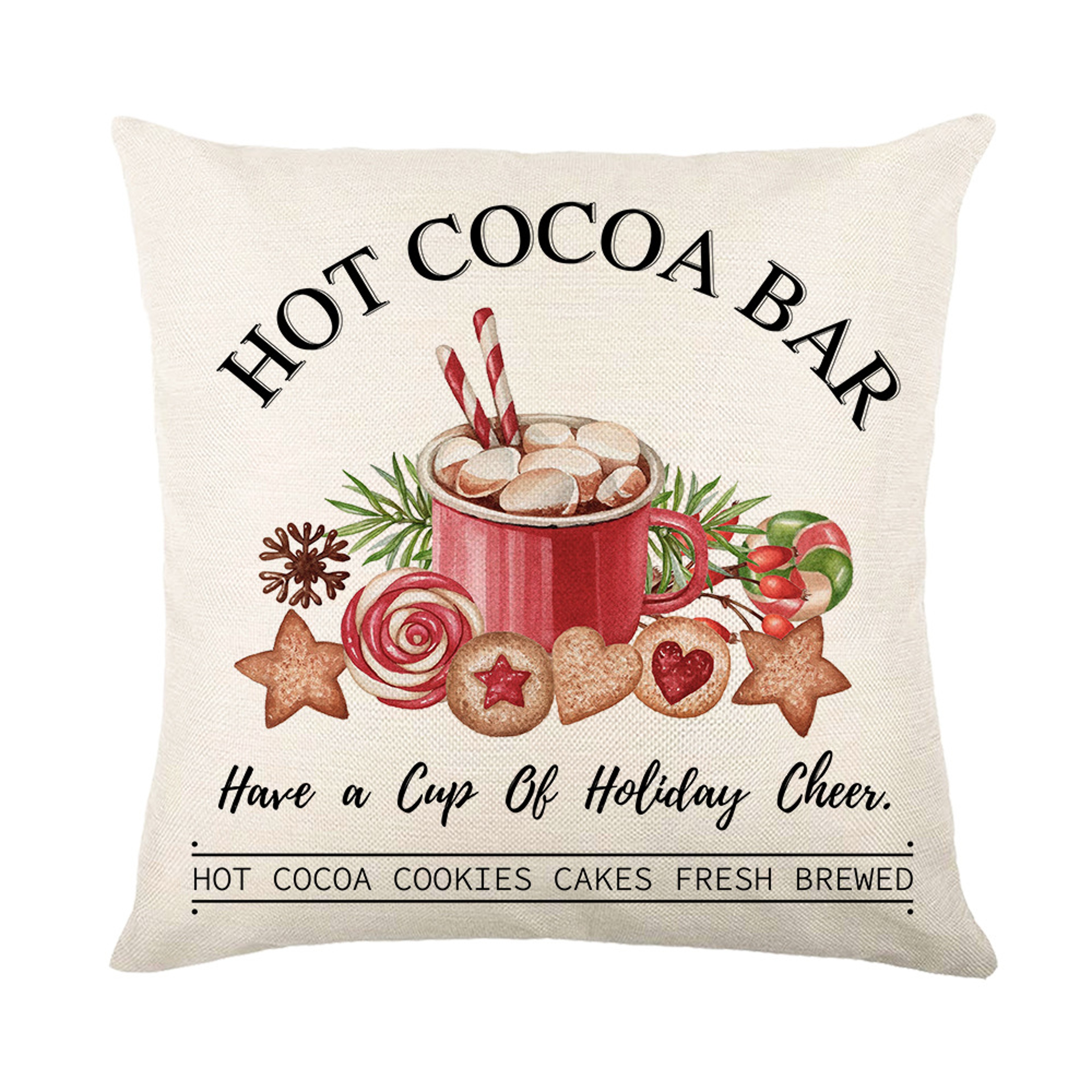 Linen Merry Christmas Pillow Cover Throw Pillowcase Winter Christmas Decorations for Home Tree Deer Sofa Cushion Cover – view 31