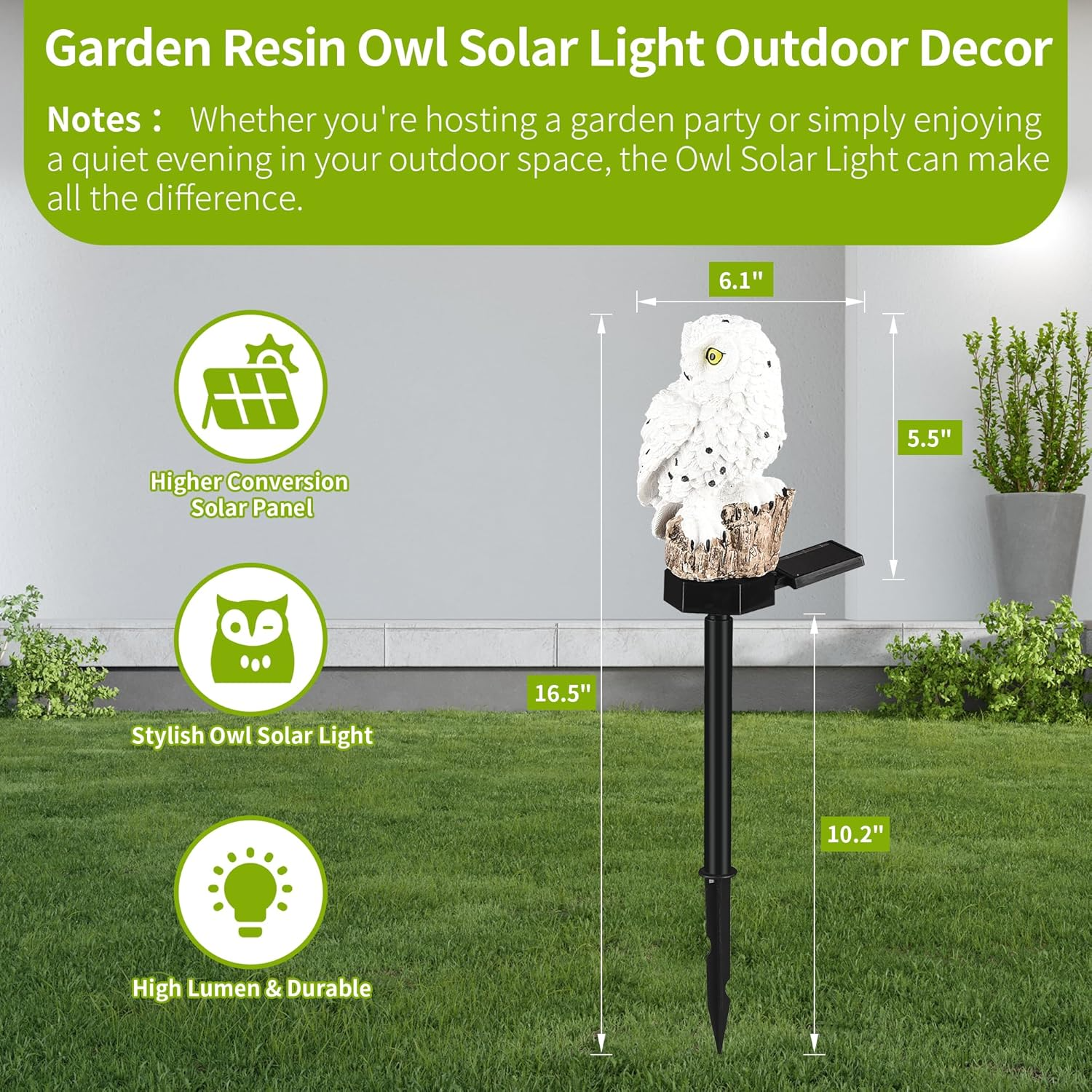 Outdoor Solar Power Led Owl Light Garden Yard Landscape Decor Lamp Waterproof – view 13