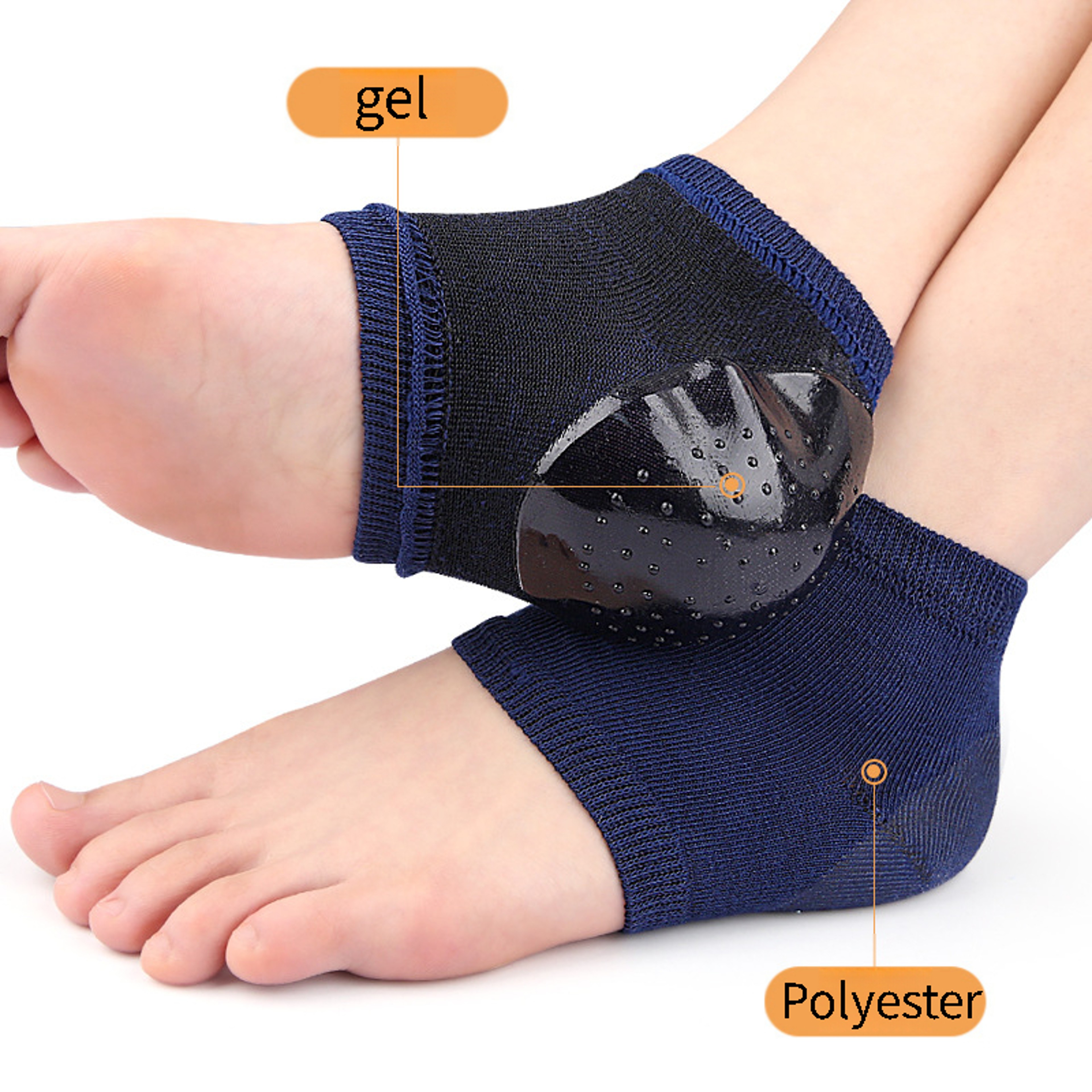 Heel Gel Socks For Feet Care ShockAbsorbing Cushion For Cracked Heels And Skin Repair 3
