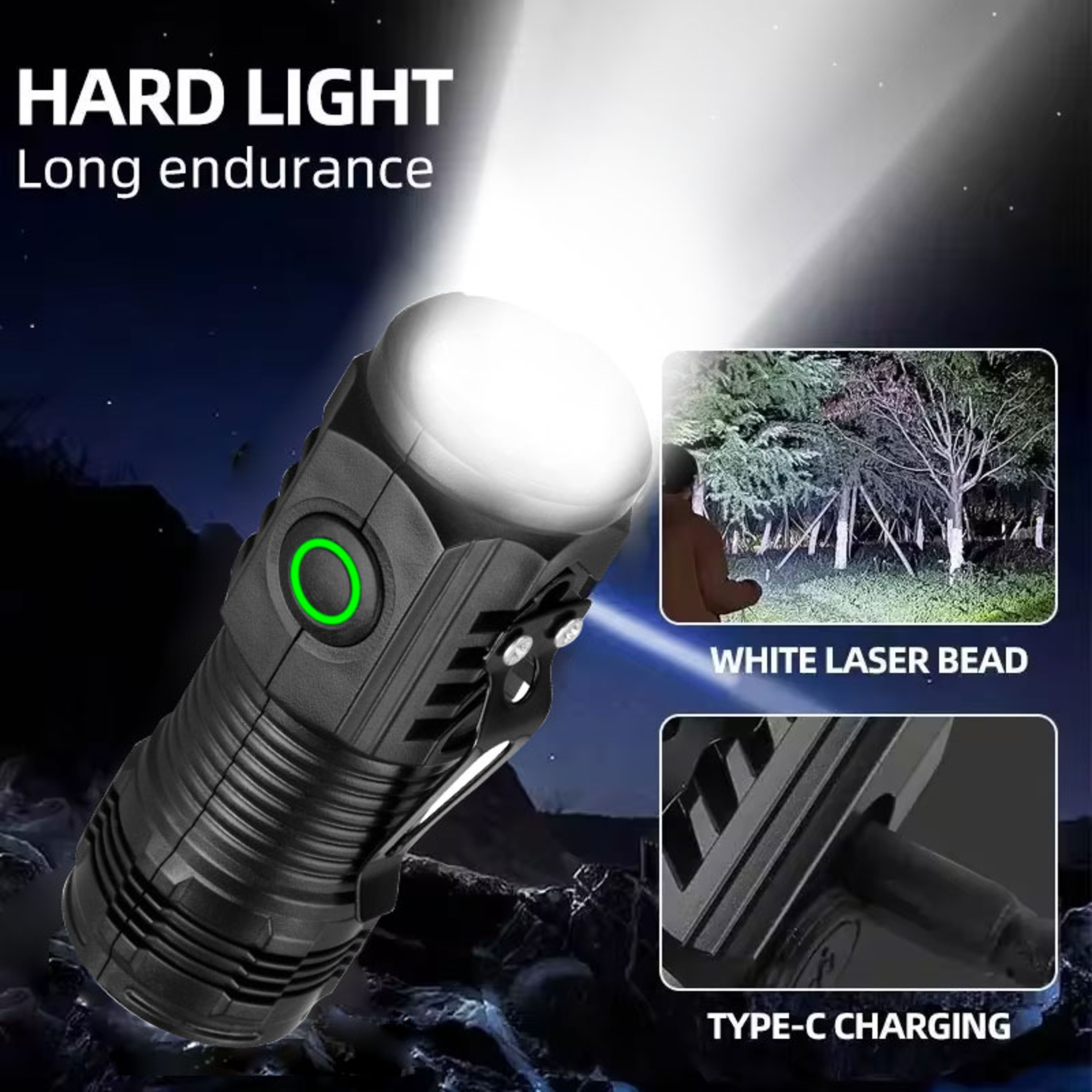Rechargeable Mini Tactical Flashlight With Metal Pen Clip 1