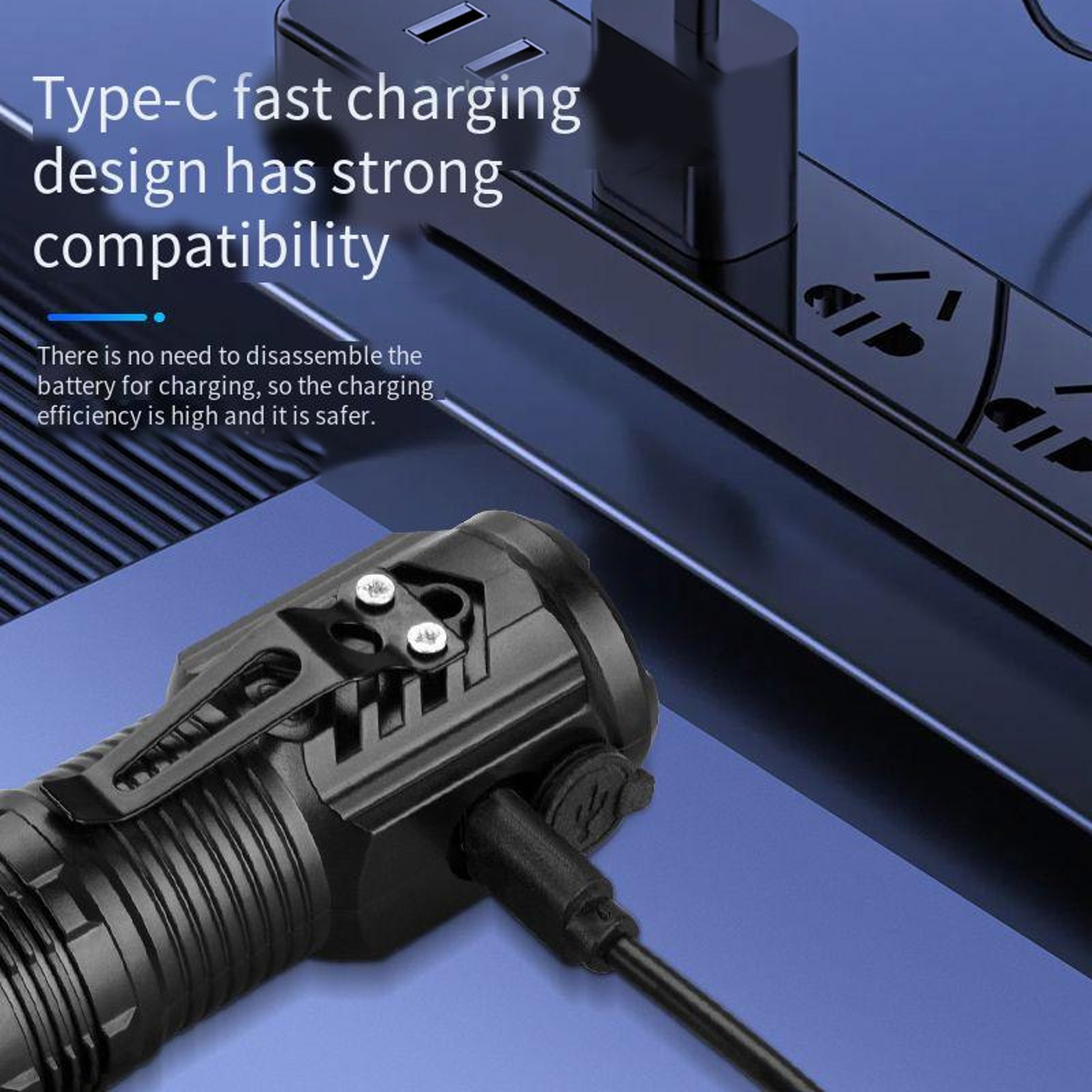 Rechargeable Mini Tactical Flashlight With Metal Pen Clip 3