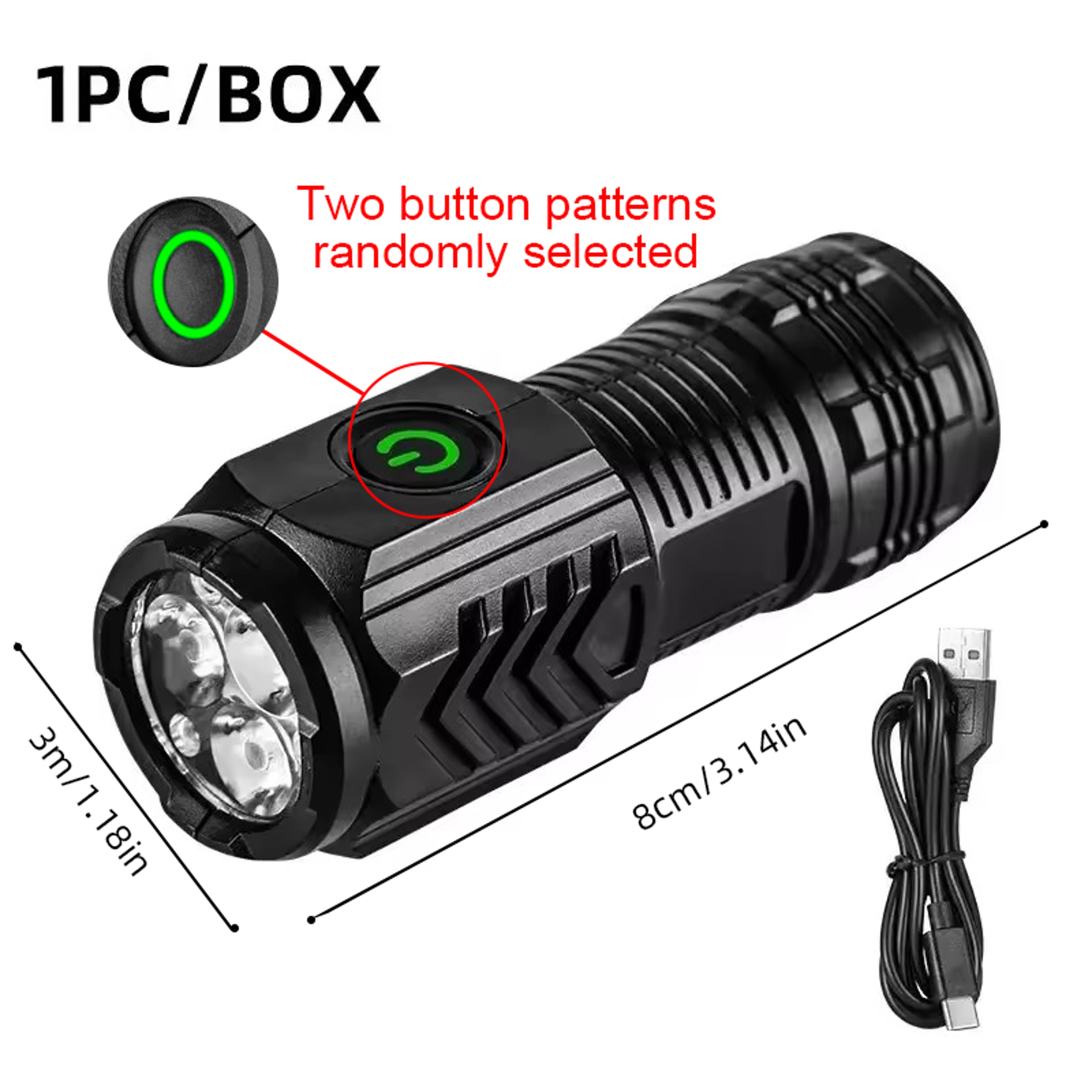 Rechargeable Mini Tactical Flashlight With Metal Pen Clip 4