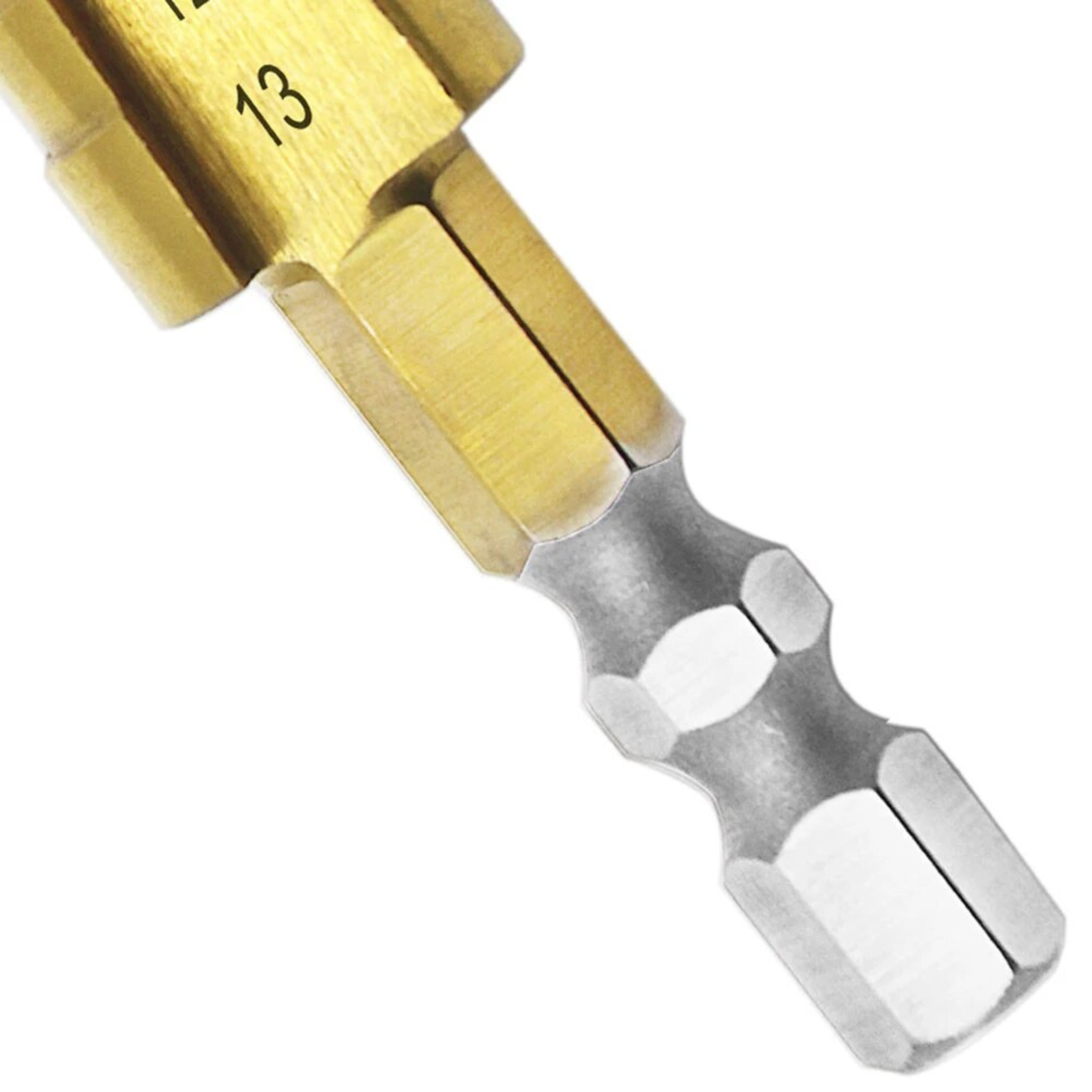 Titanium Coated Step Drill Bit Hex Shank Multi-Size Hole Cutter for Metal, Wood & Plastic – view 5