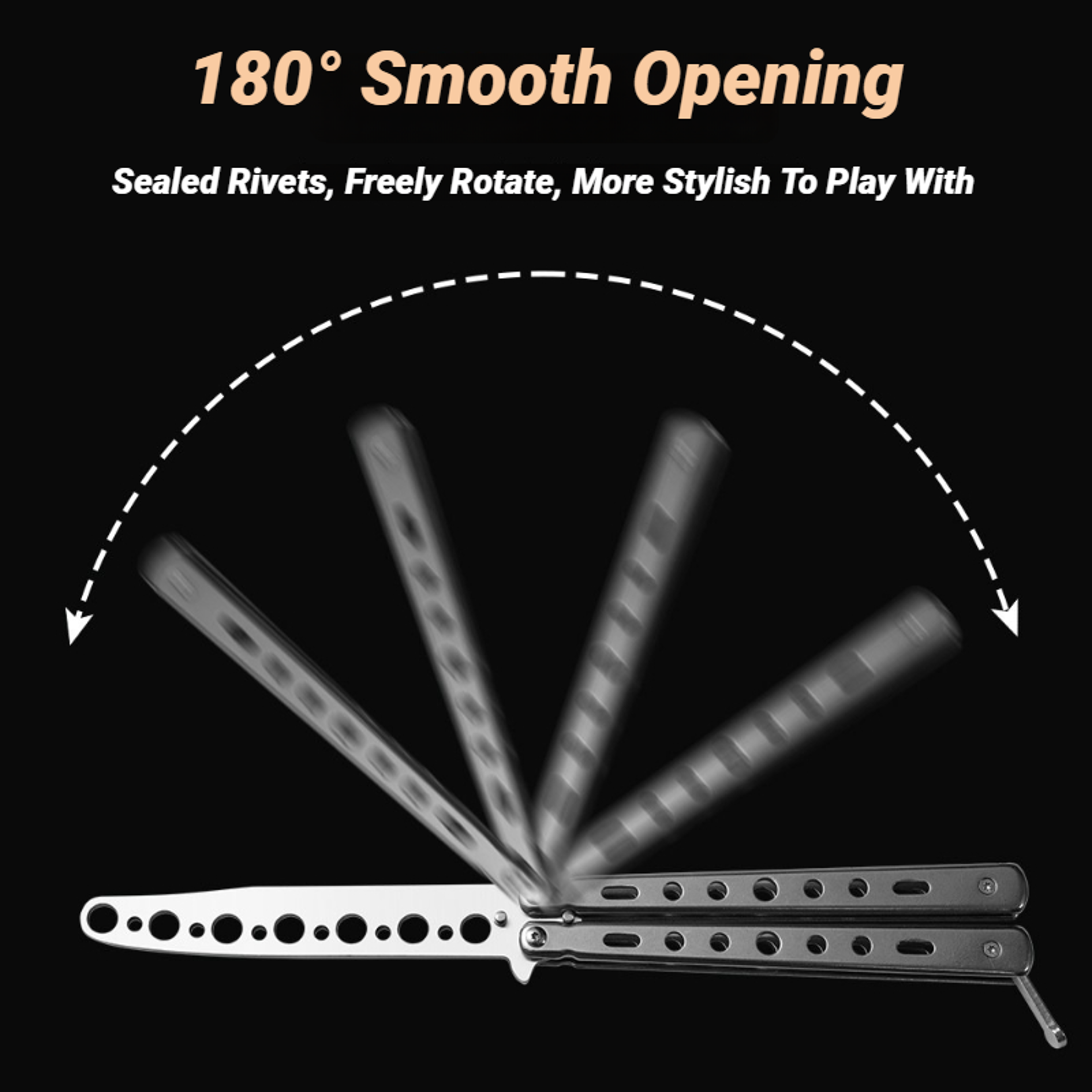 Butterfly Trainer Practice Knife Folding Metal Balisong For Safe Flipping Skills Training 5