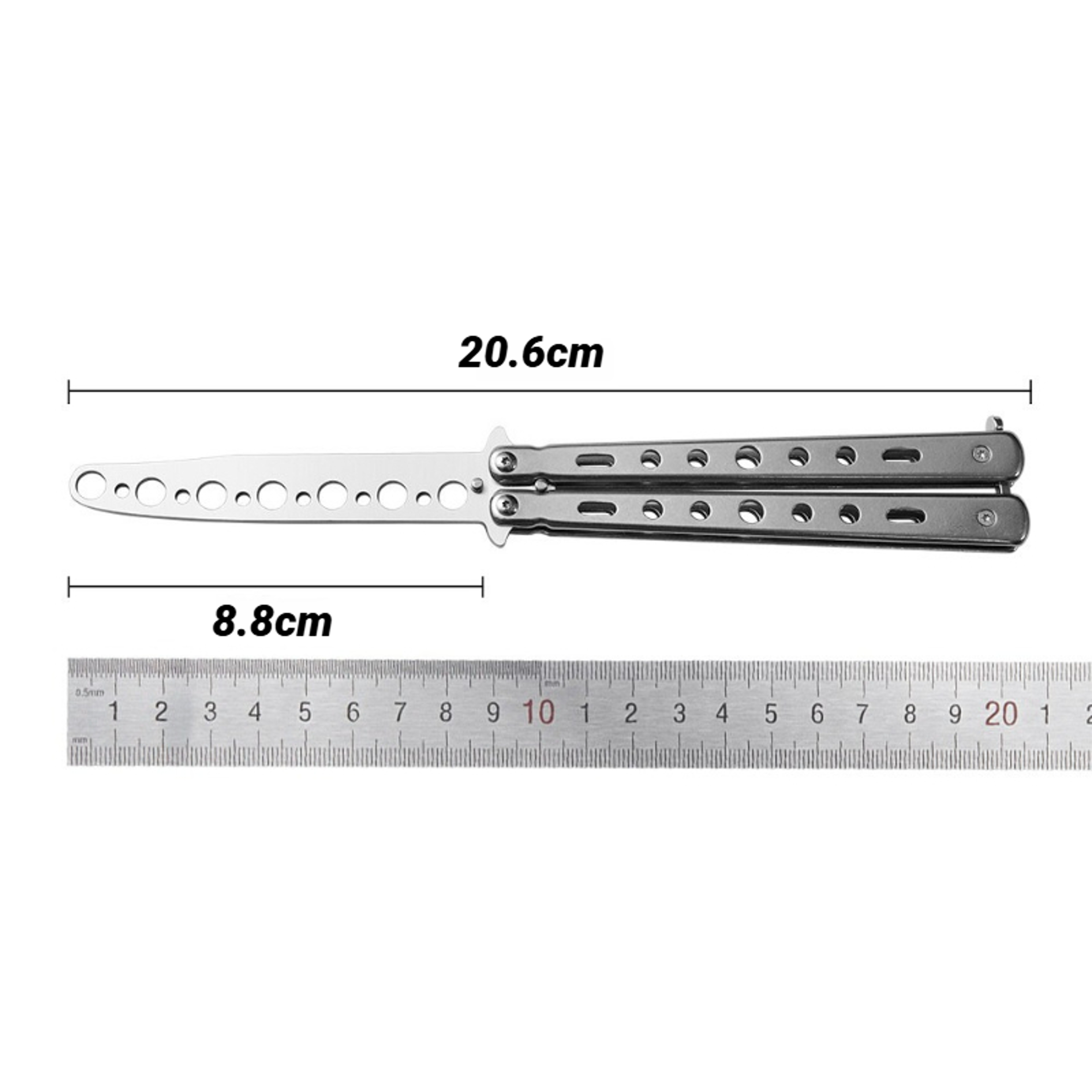 Butterfly Trainer Practice Knife Folding Metal Balisong For Safe Flipping Skills Training 6