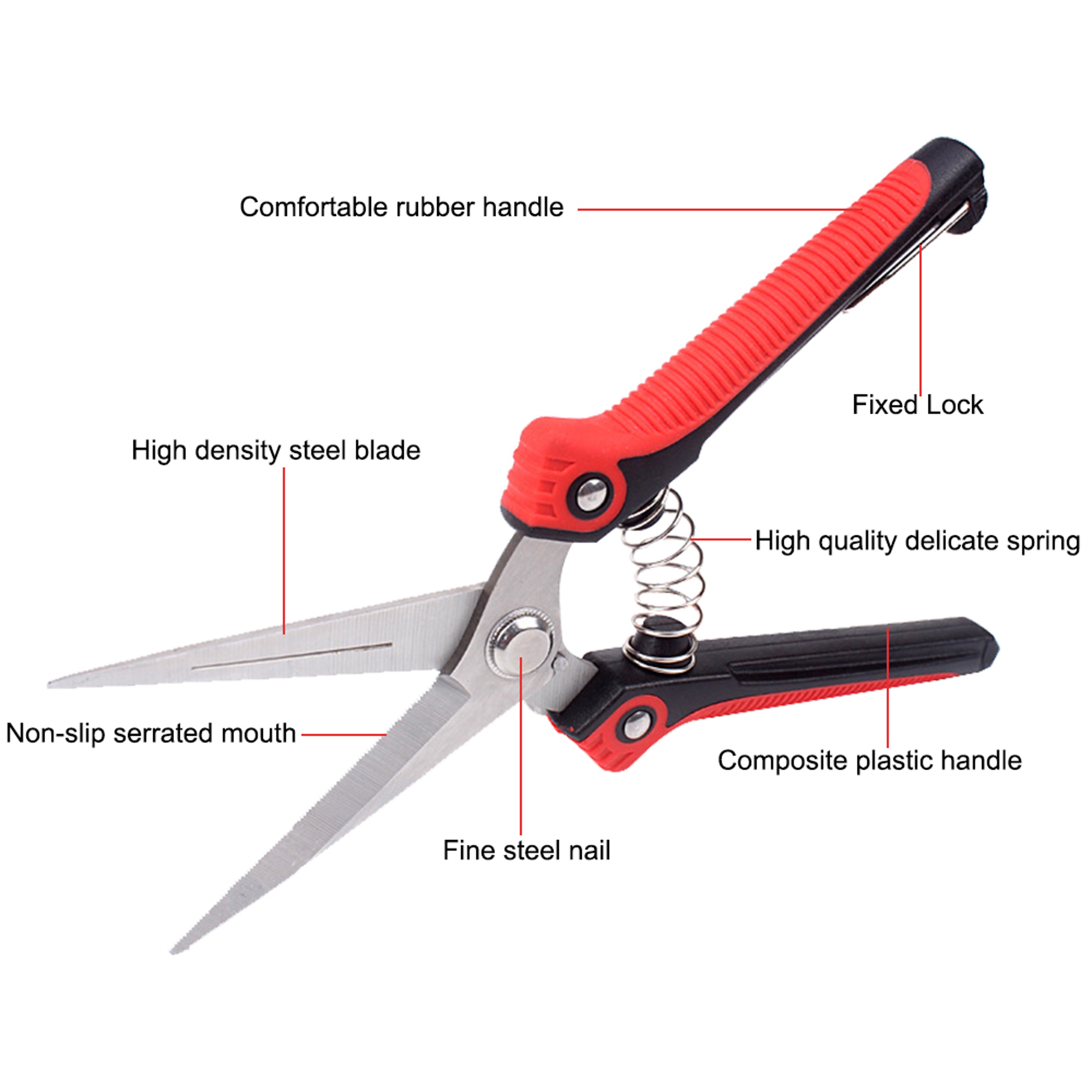 PrecisionCut Stainless Steel Pruning Shears With NonSlip Grip For Garden  Fruit Tree Trimming 1