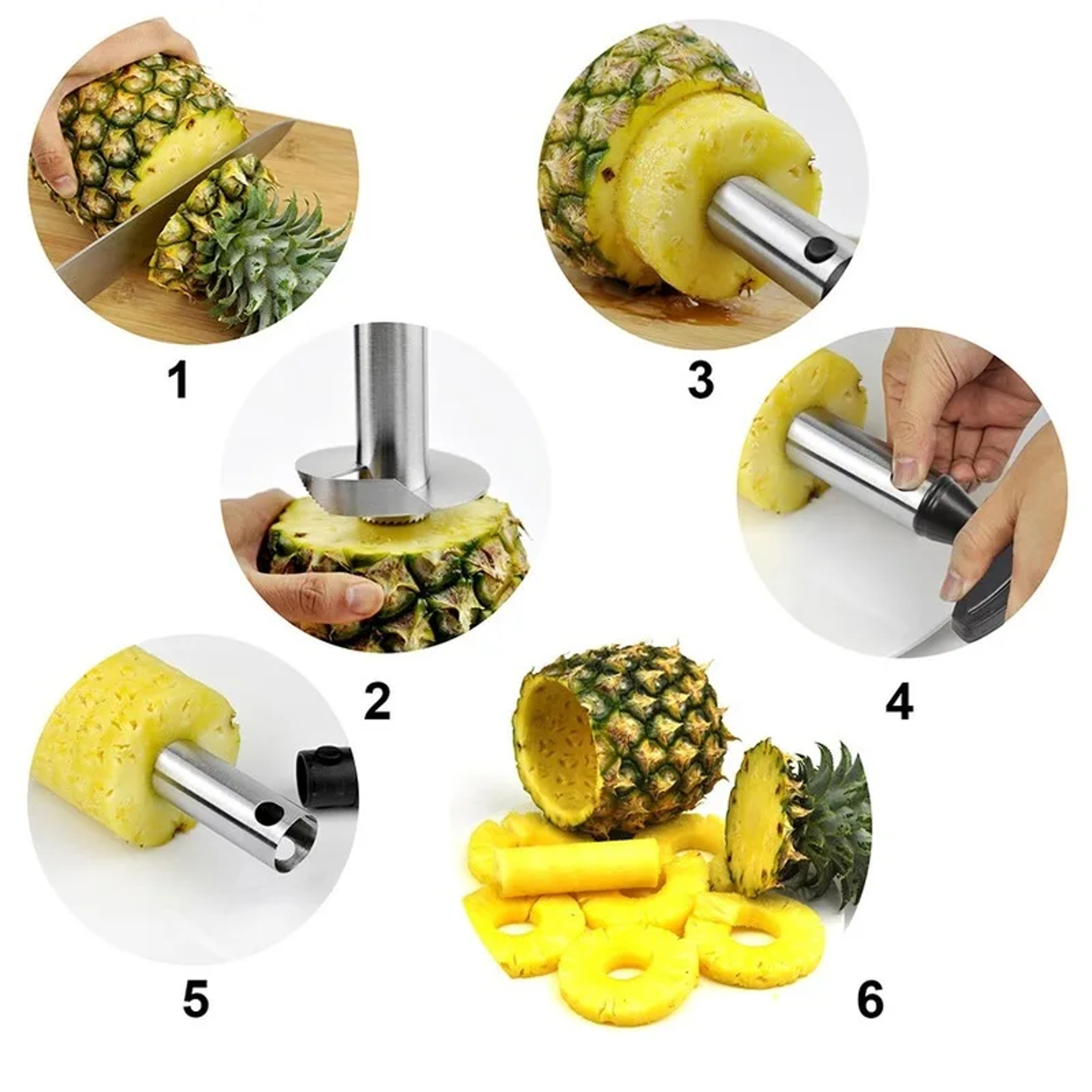 Stainless Steel Pineapple Corer  Slicer Tool For Fast MessFree Fruit Prep 1