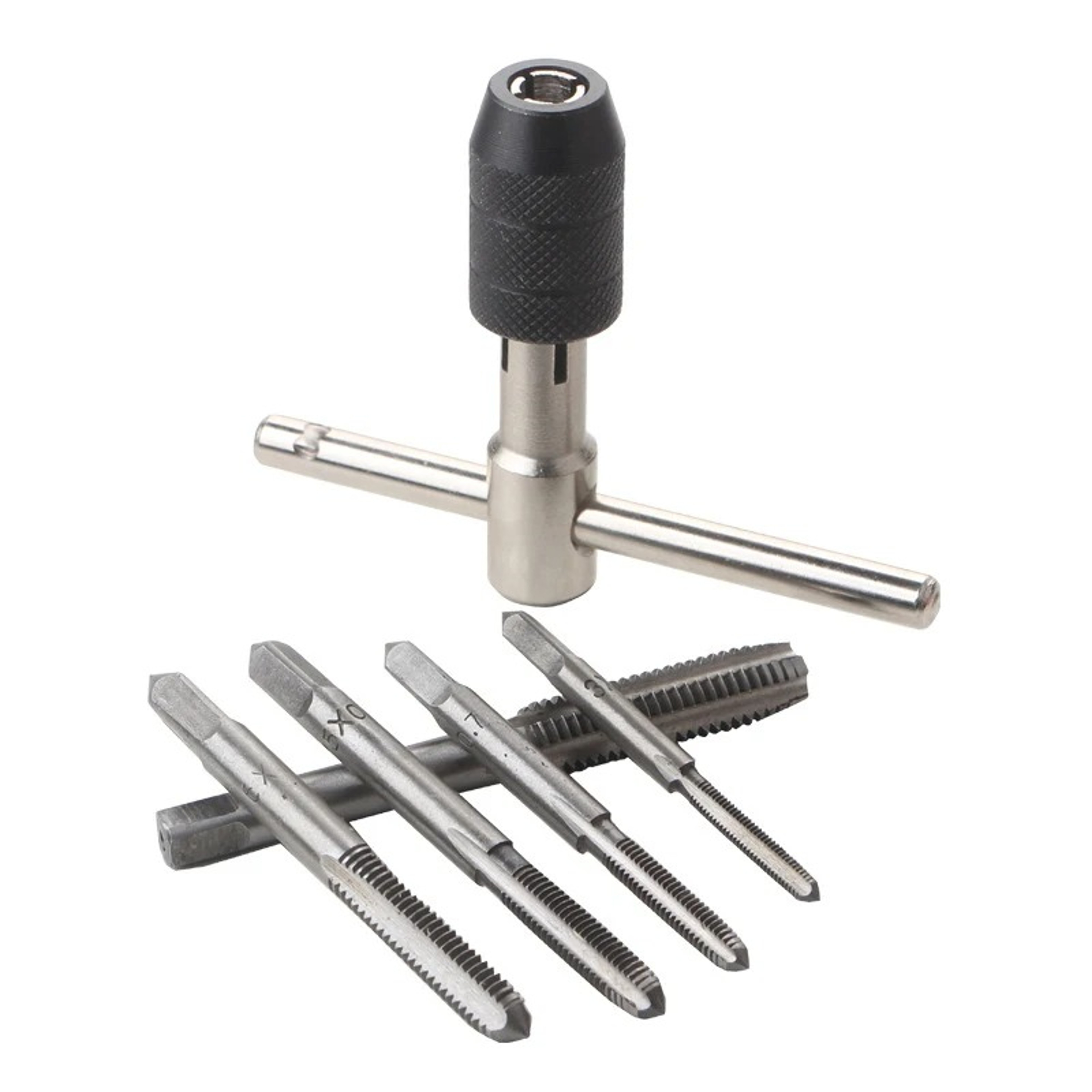 T Handle Tap Wrench Set With 5 Metric Threading Tools Durable Hand Tap  Reamer Kit 2