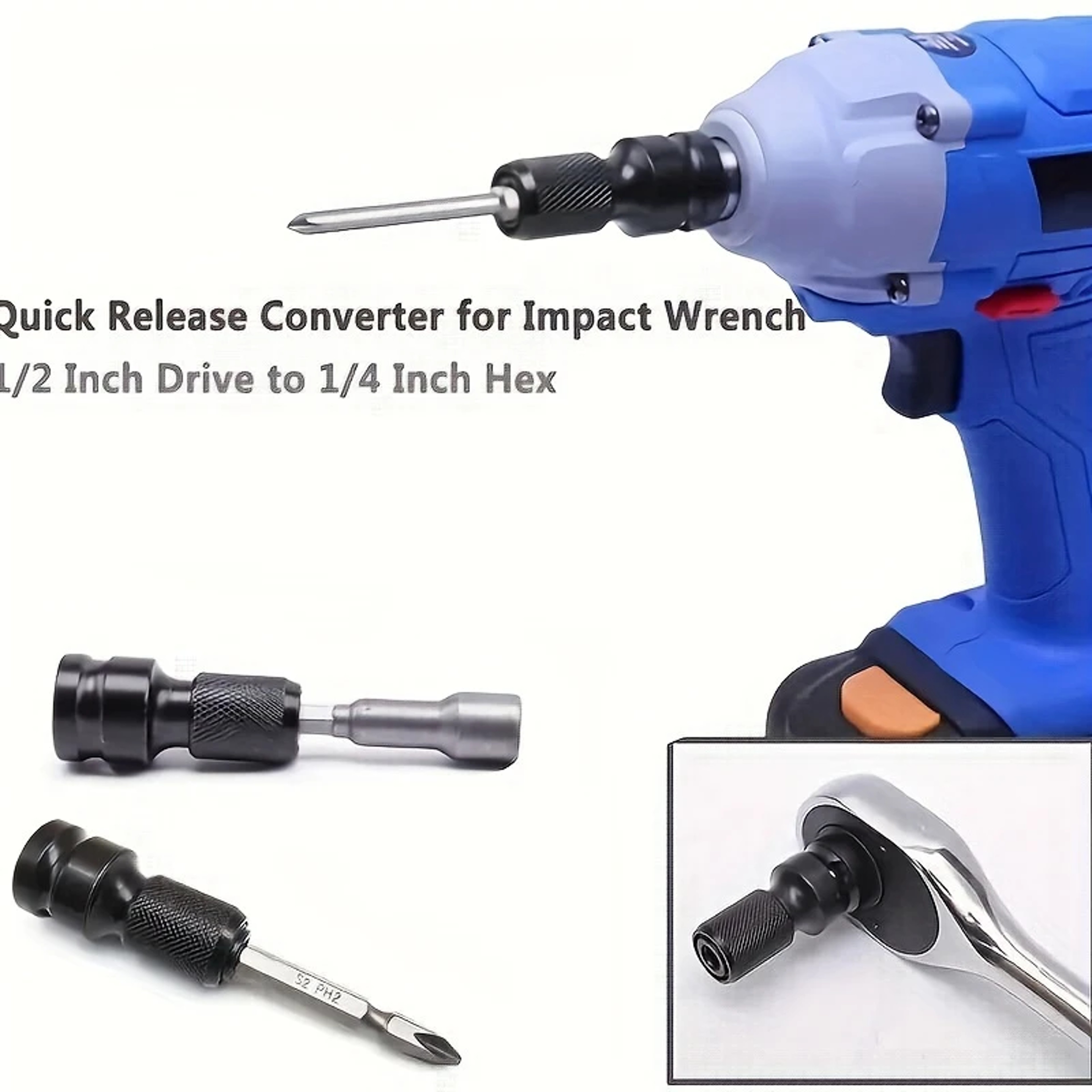 Square Hex Socket Adapter Impact  Ratchet Tool Converter 5