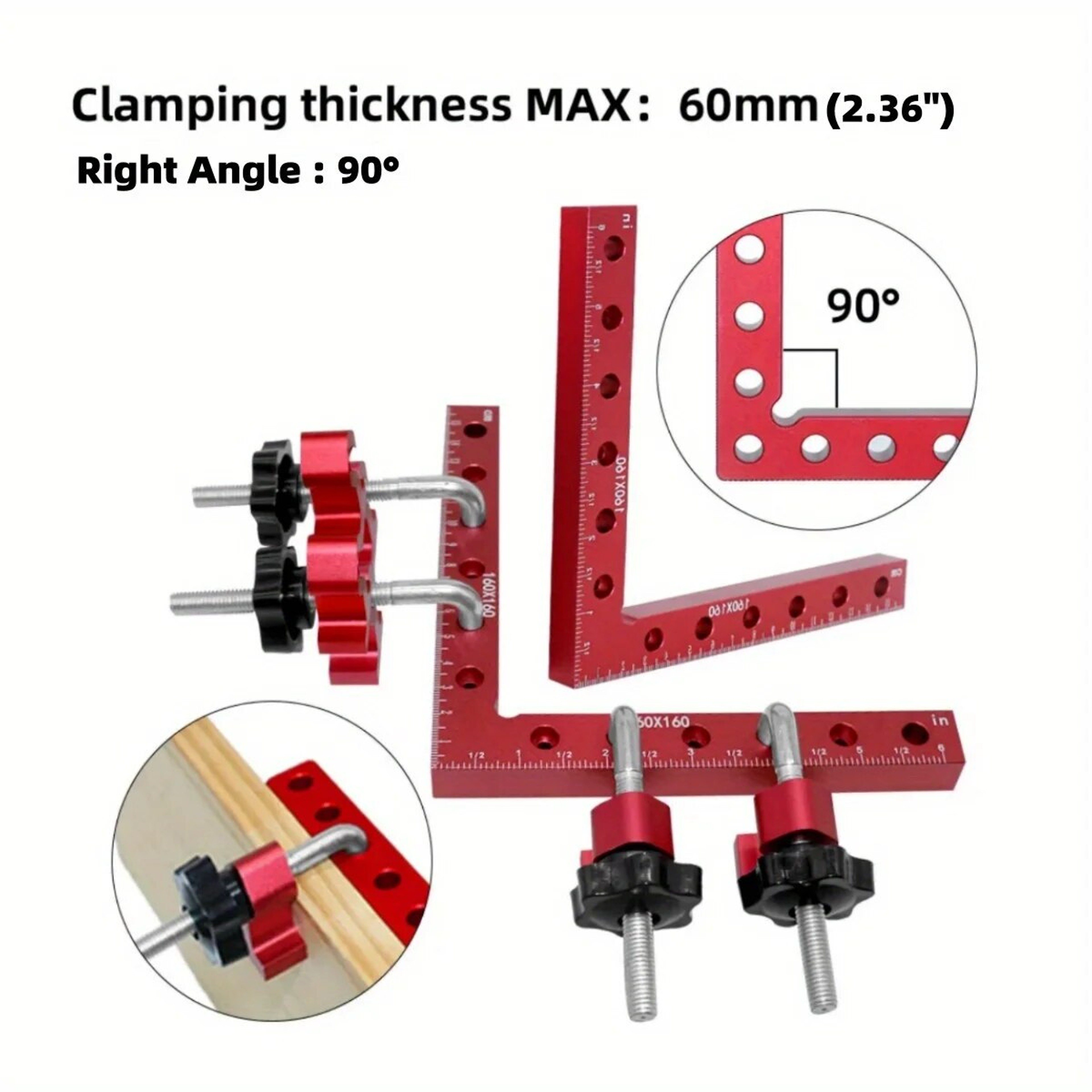 Precision Woodworking Corner Clamp Square Ruler For Cabinet And Frame Assembly 5