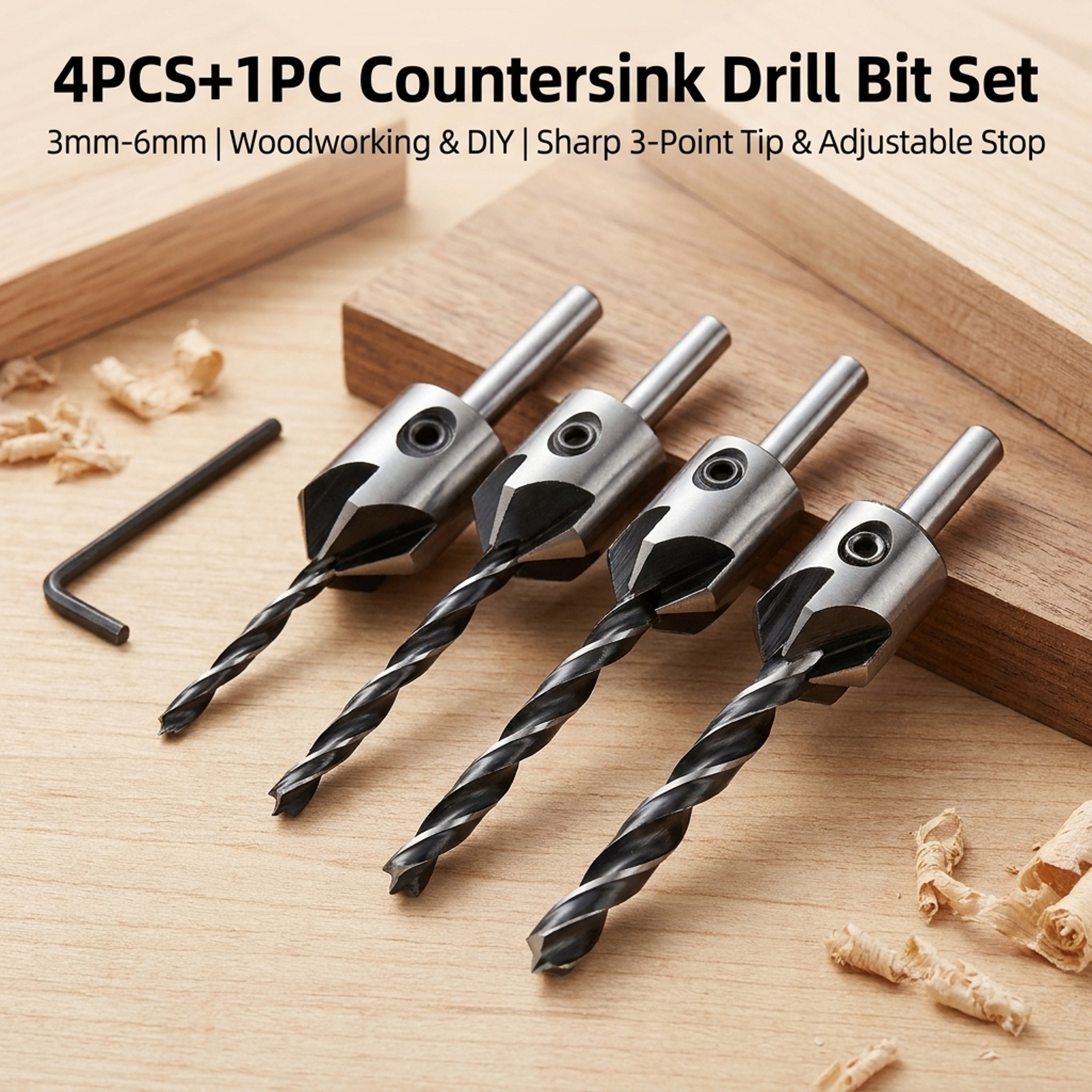 Precision Woodworking Counterbore Drill Bit Set Chamfer  Pilot Hole Drill Bits For Clean Joinery 3