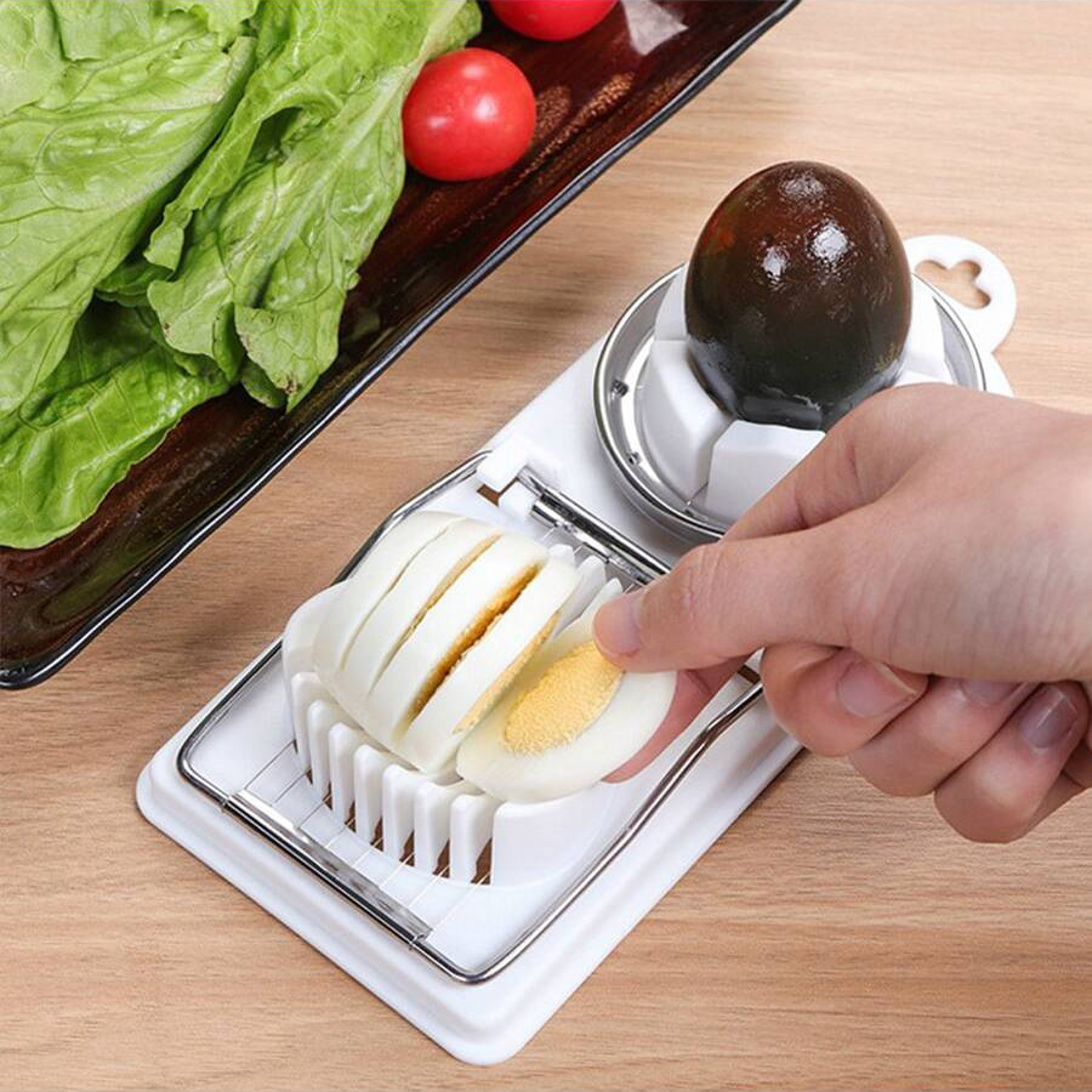 Premium Egg Slicer Kitchen Tool  Multifunctional Cutter Stainless Steel Wire With PP Base 3