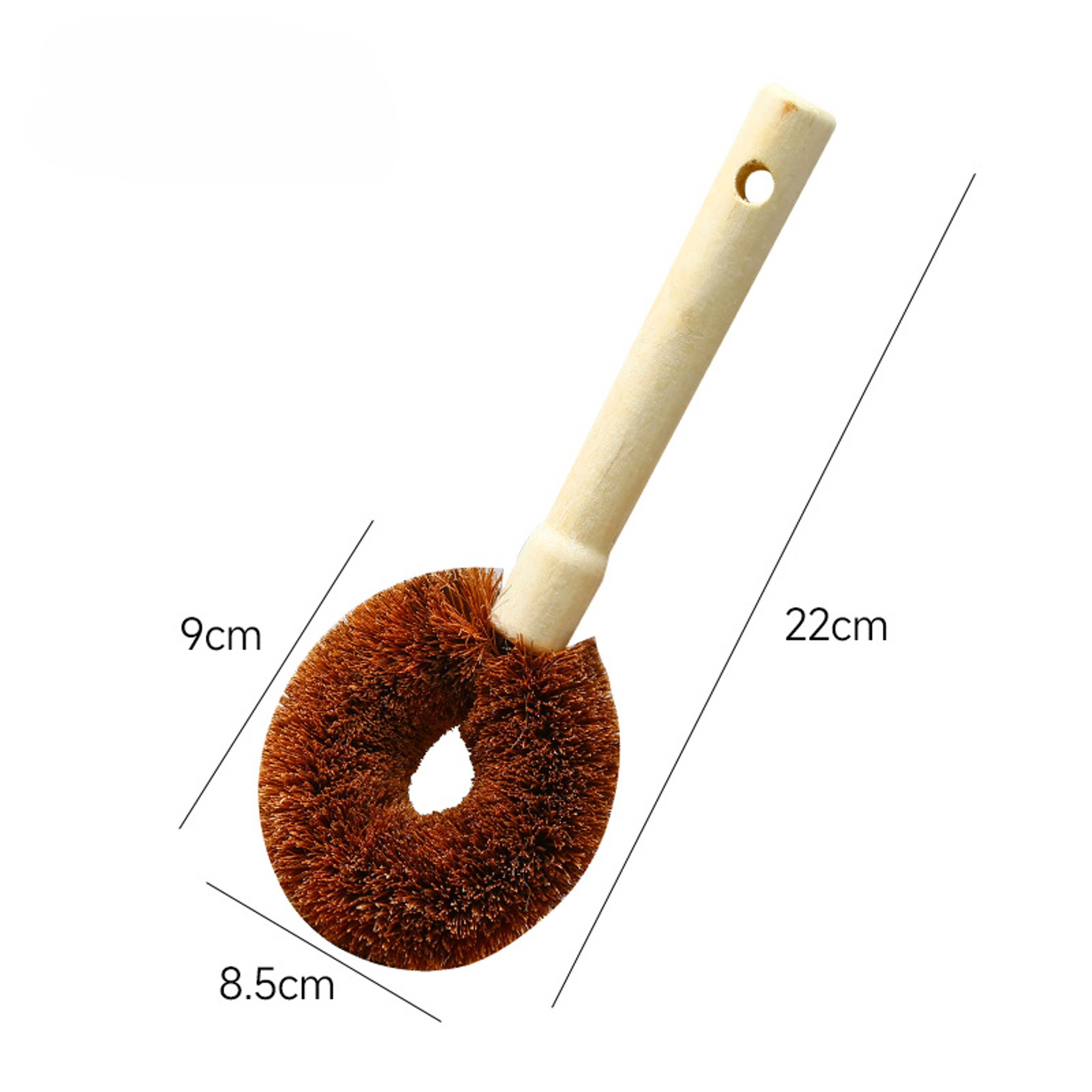 Coconut Fiber Pot Scrubber Brush Set with Long Handle & Wooden Grip for Non Stick Cookware – view 6