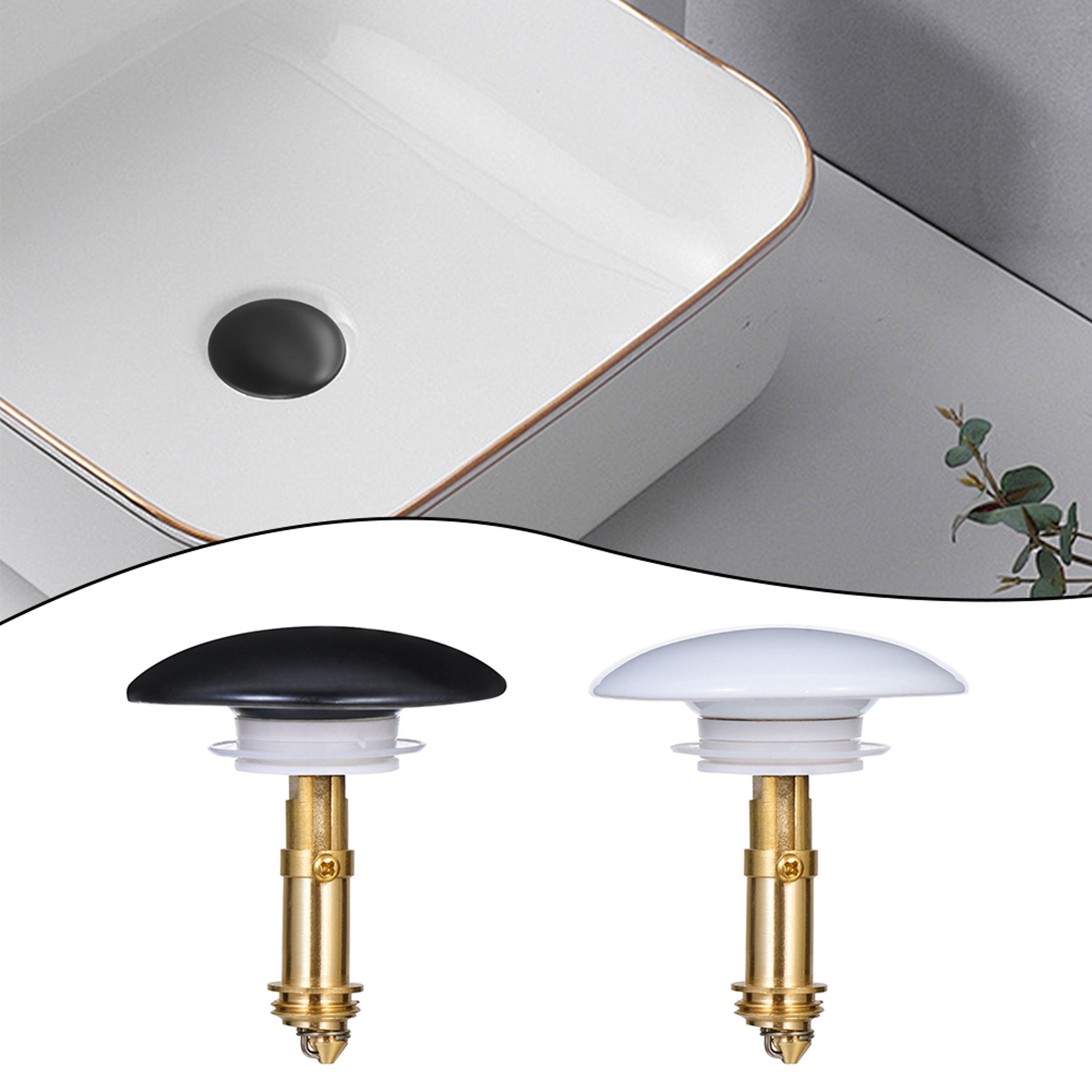 Universal Sink Drain Stopper ClickClack Pop Up Plug For Bathroom  Kitchen Basins 0