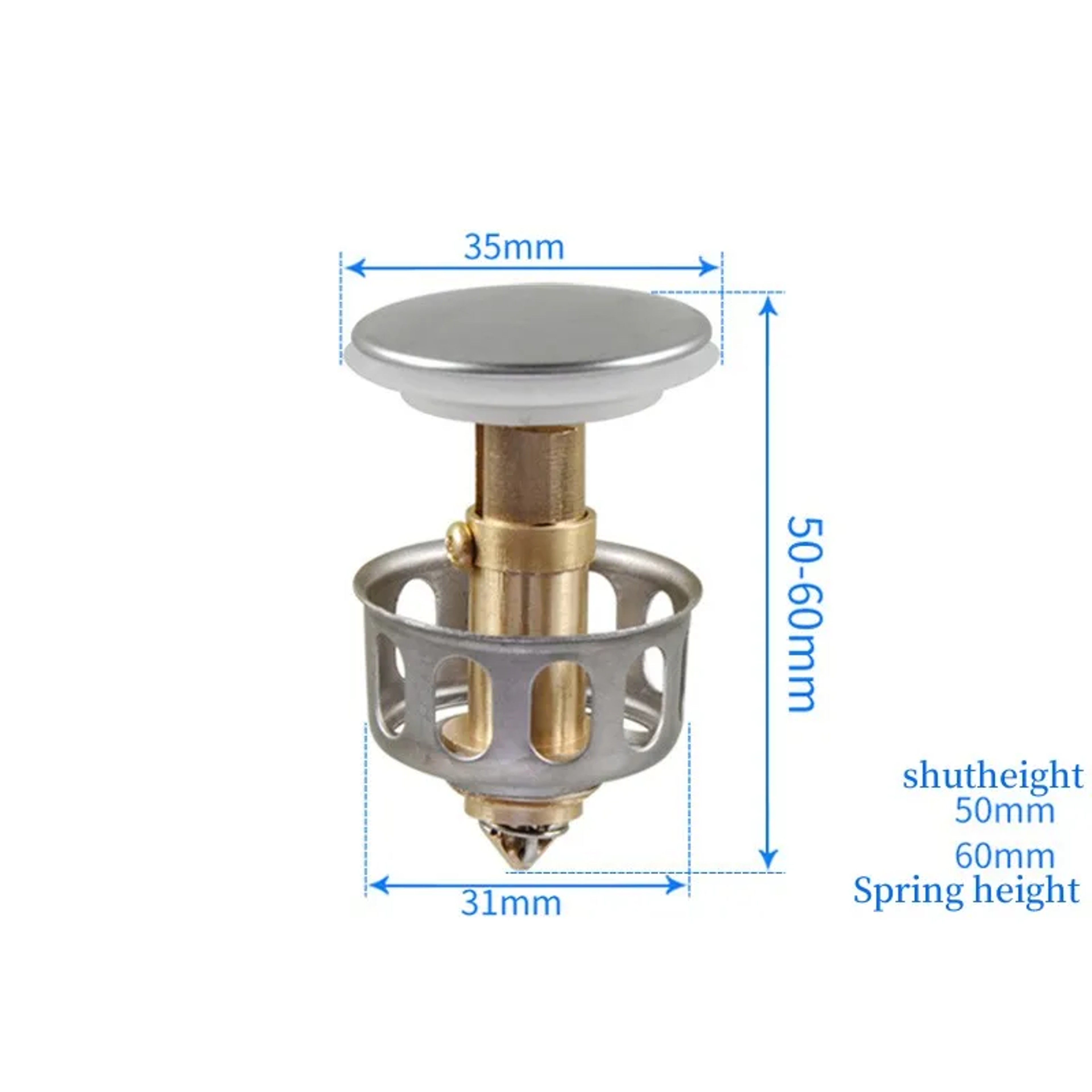 Universal Pop Up Sink Drain Stopper With Hair Catcher Metal Bathroom Drain Filter 5
