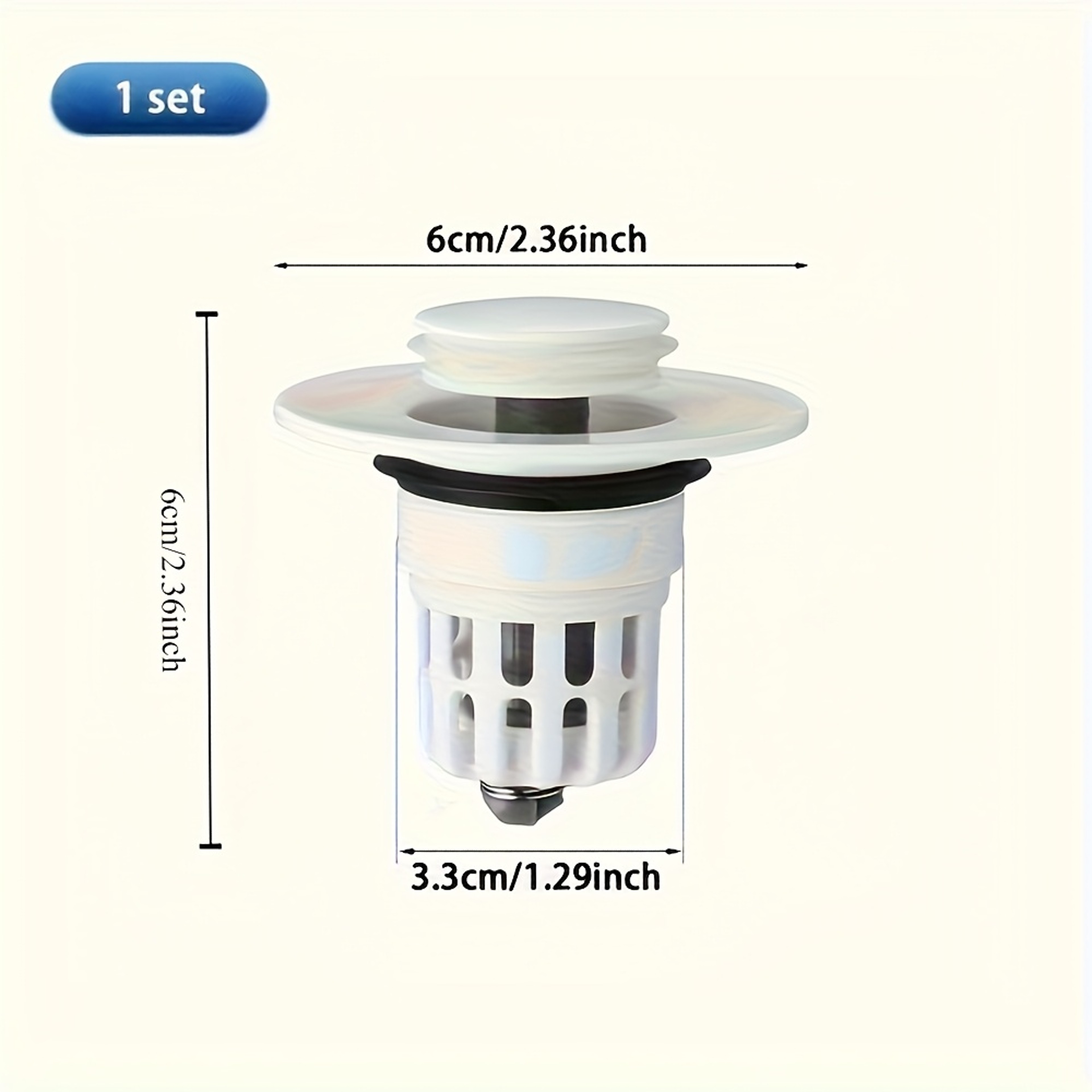 Bathroom Sink Plug With AntiClog Drain Filter  Quick Seal Stopper 2