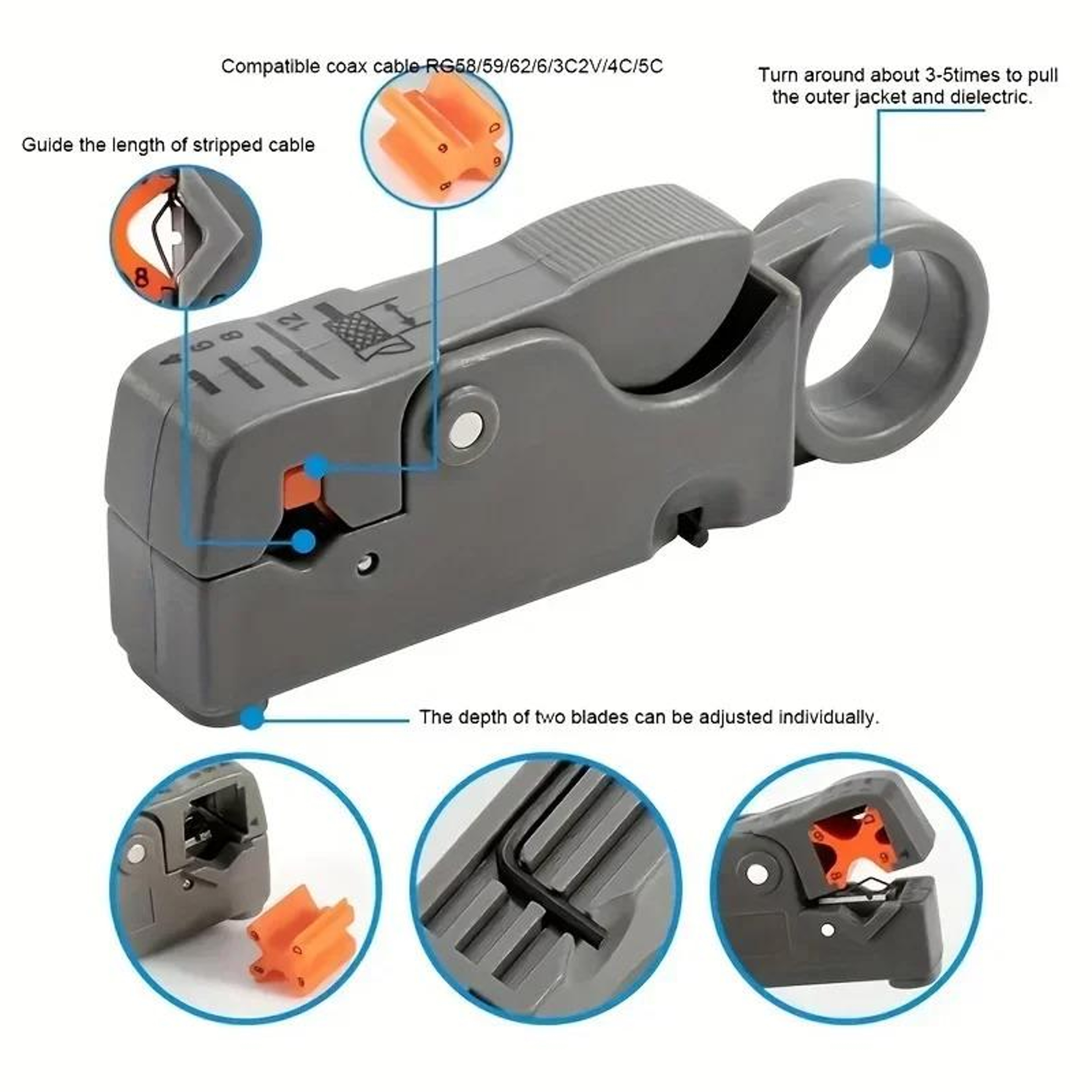 Automatic Wire Stripper  Cable Cutter Pliers For Electrical And Coaxial Cables 3