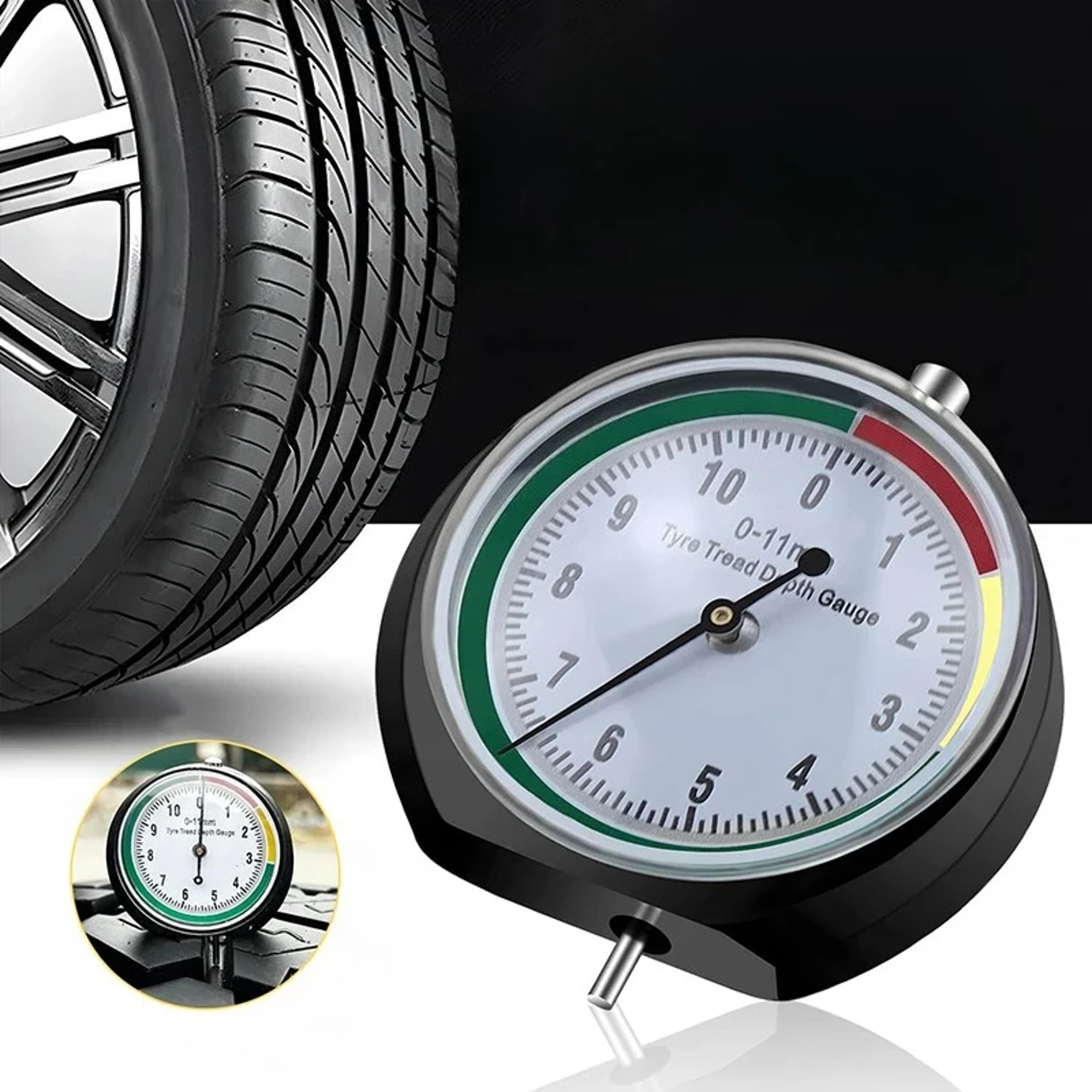 Precision Tire Tread Gauge High Accuracy Tread Depth Measurement Tool with Storage Bag – view 2