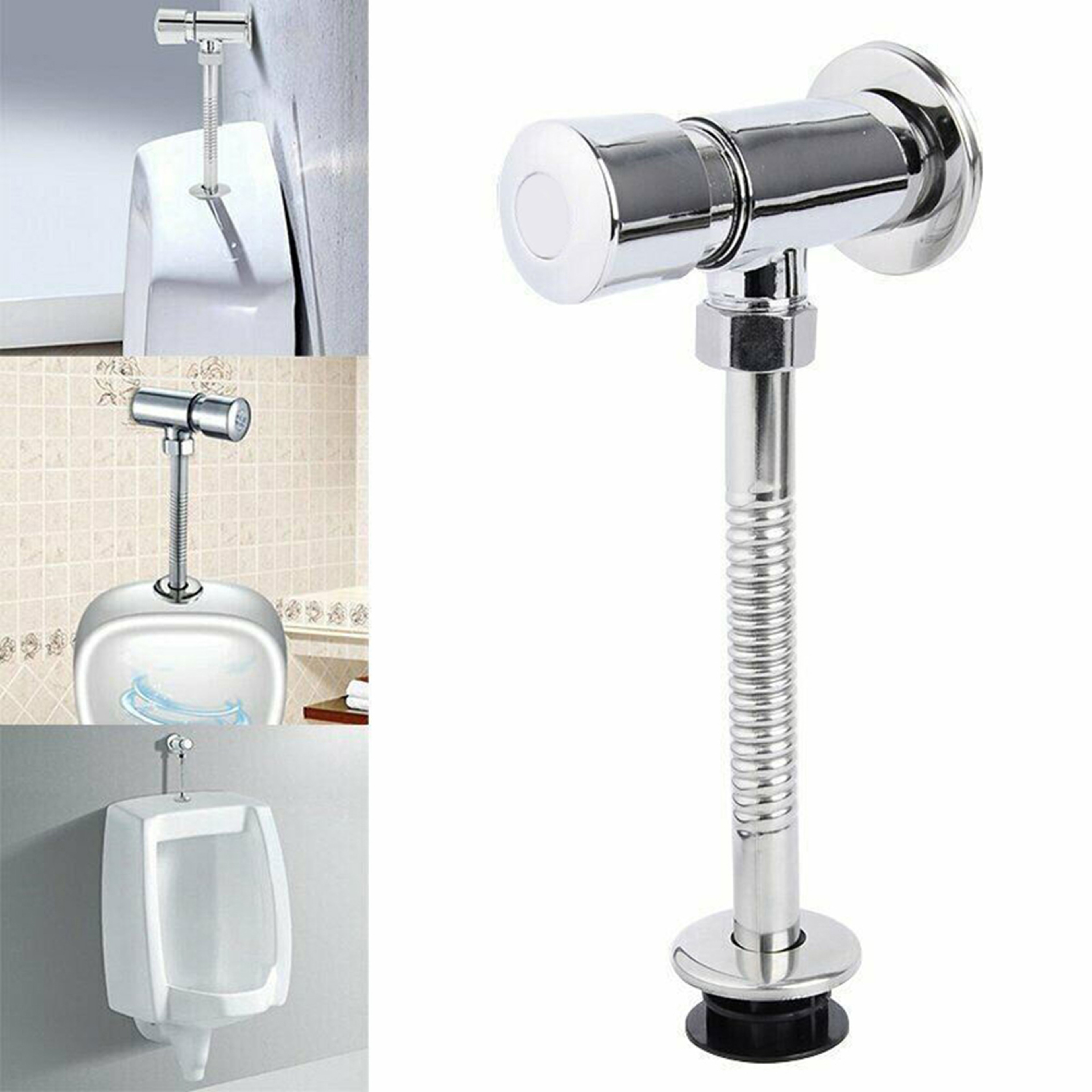 Manual Push Urinal Flush Valve With Auto Shutoff For Public Restrooms 1