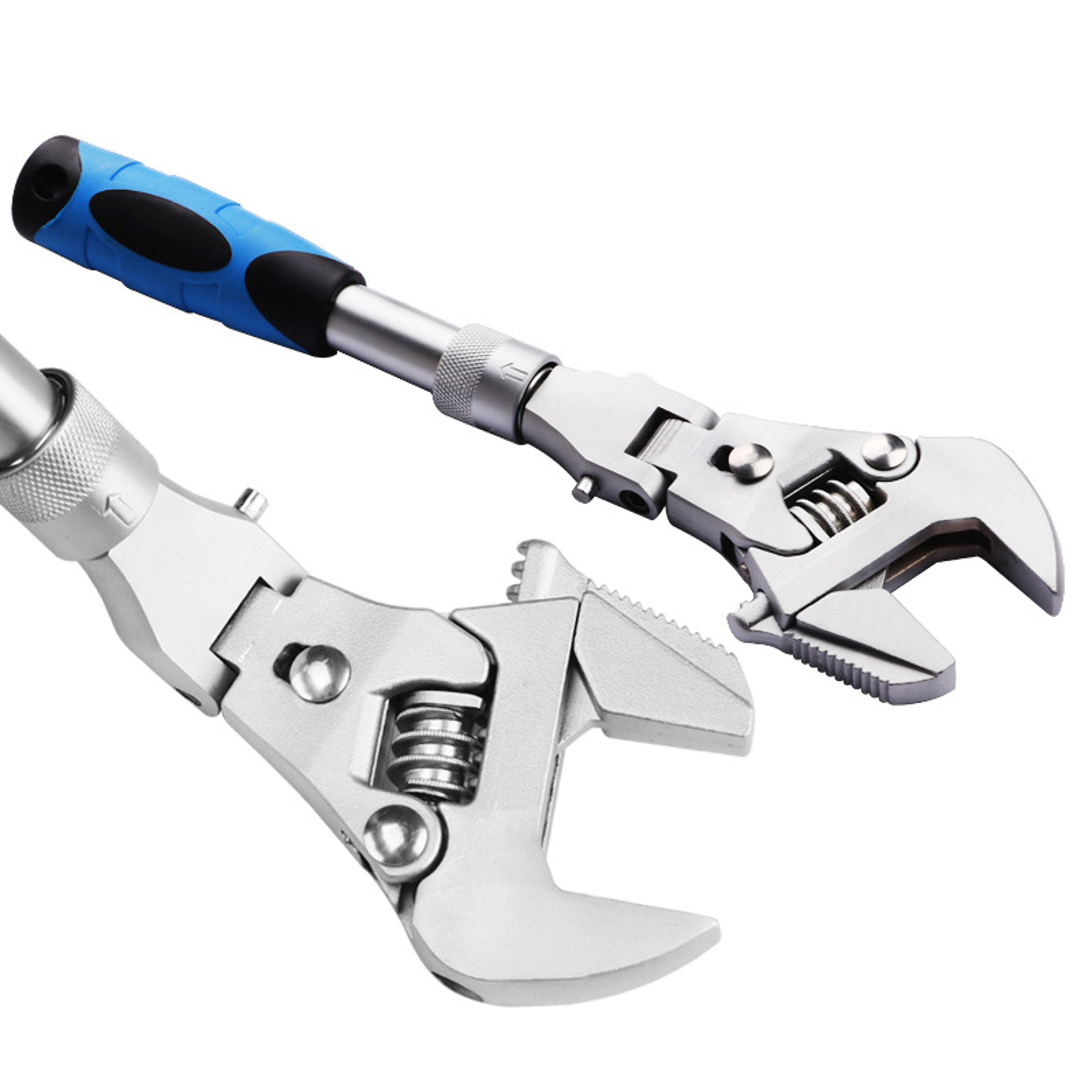 Adjustable Ratchet Wrench With Telescopic Handle  Folding Head 1