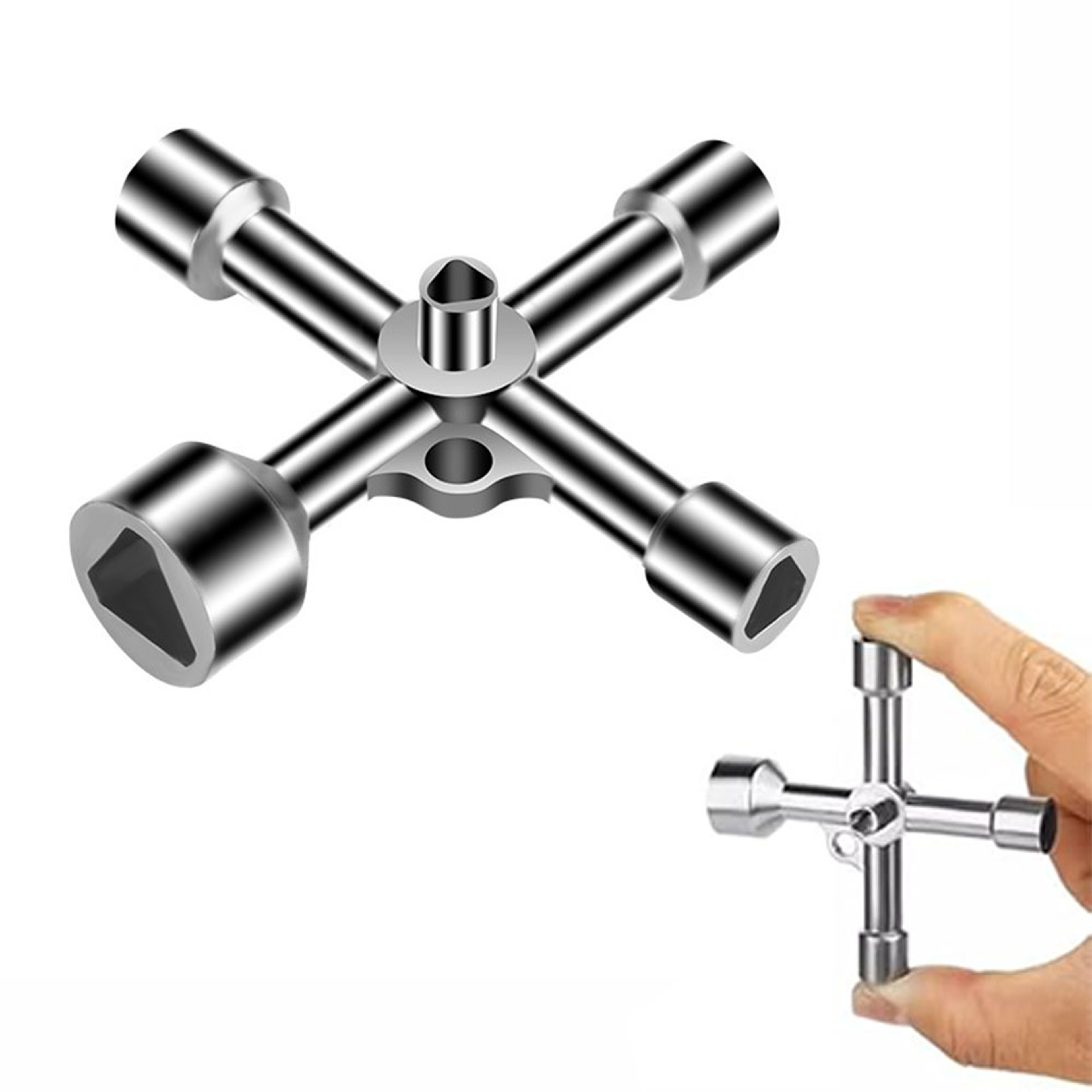 Universal Control Cabinet Key Multi Function Triangular Utility Wrench – view 3