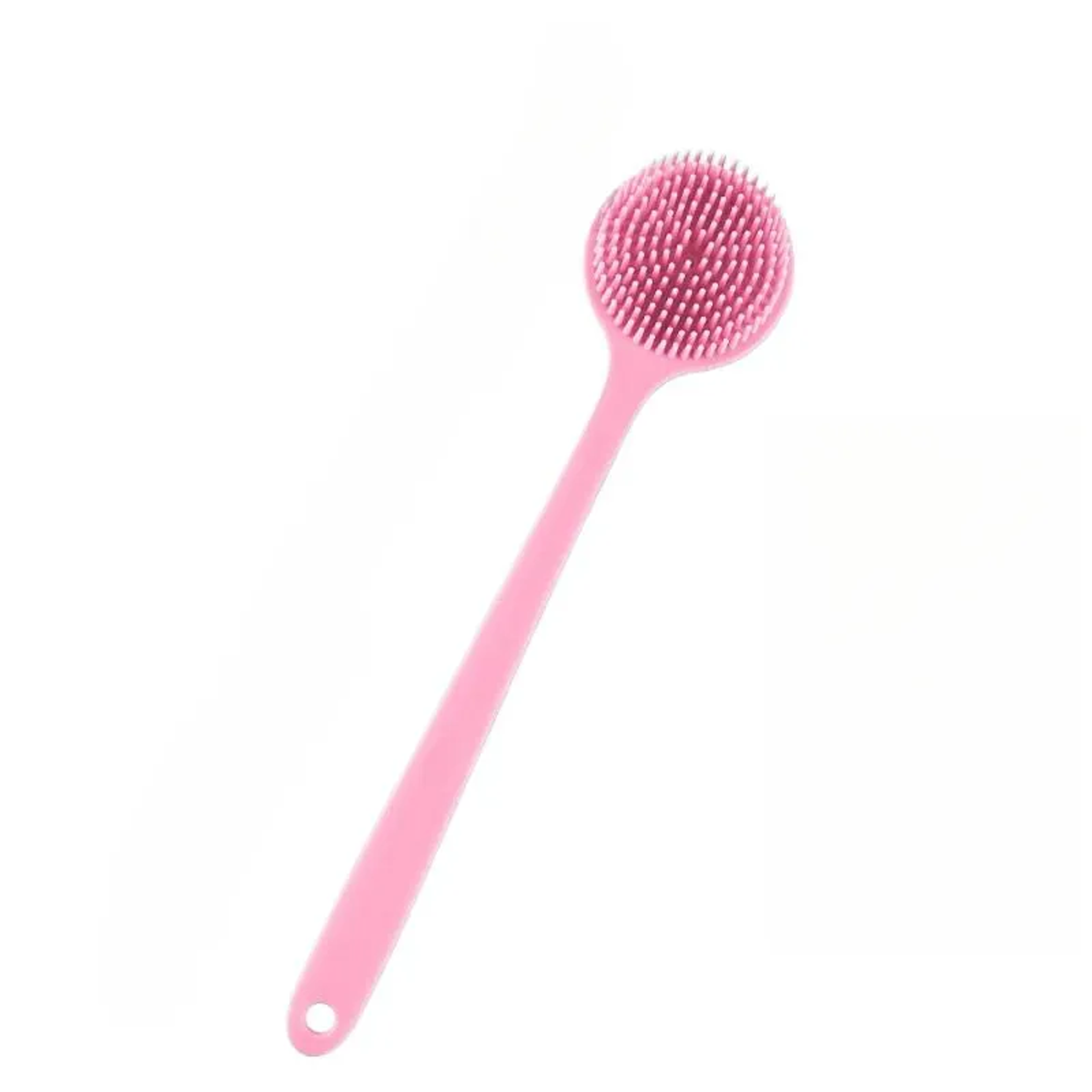 DoubleSided Silicone Bath Brush  Back Scrubber With Long Handle 4