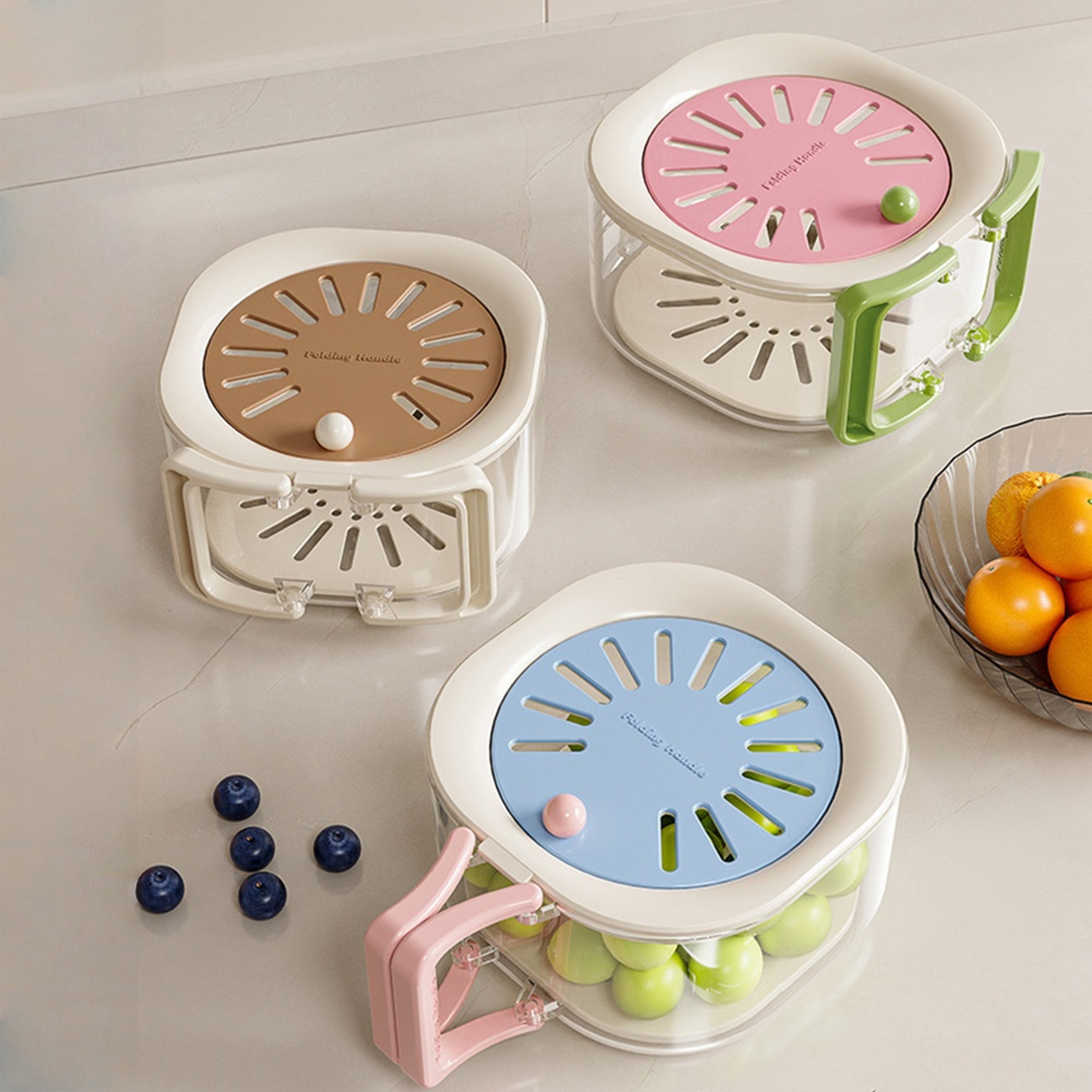 Kitchen Colander  Fruit Washing Bowl With Lid 6