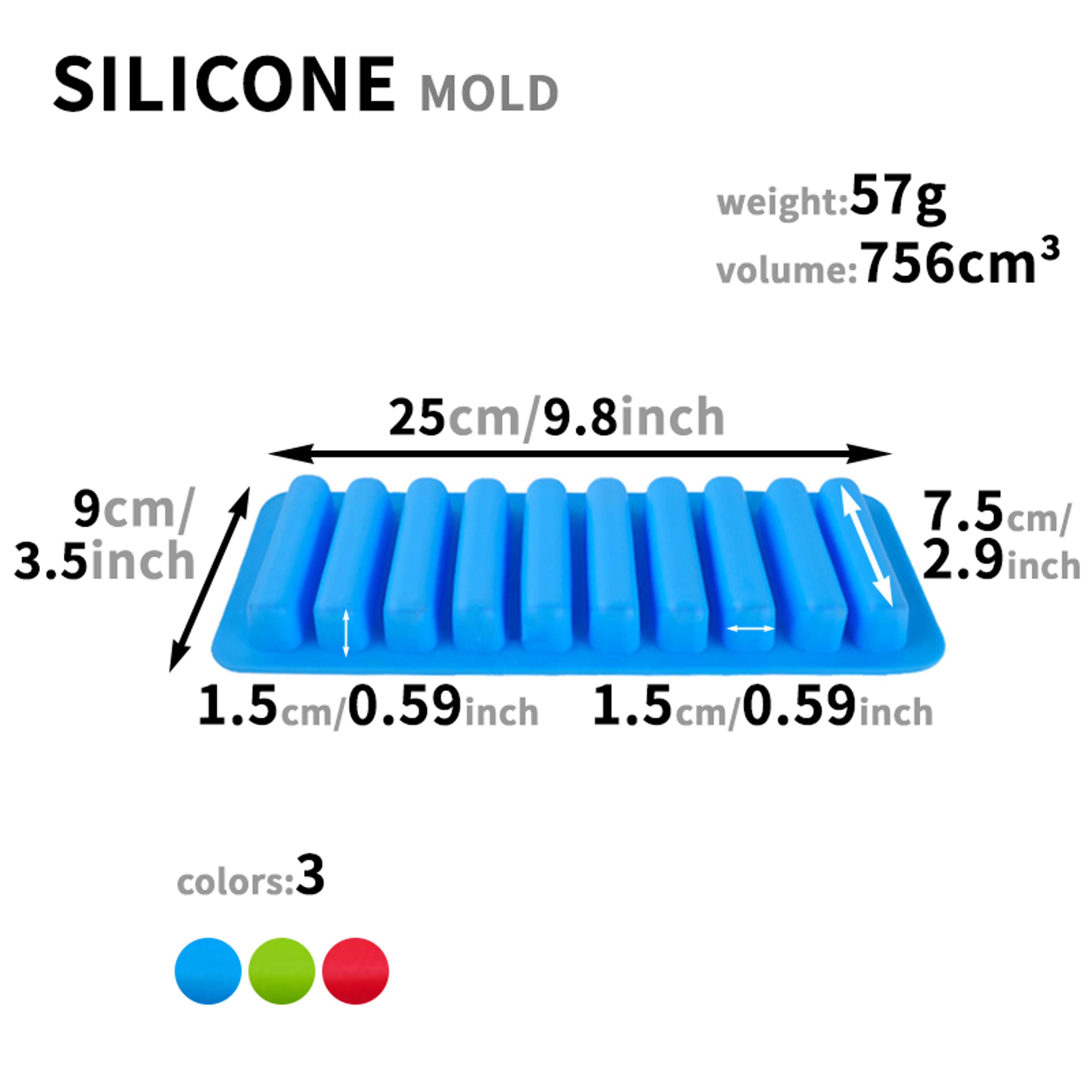 Silicone Chocolate Bar Mold For Homemade Treats  Ice Cubes 8