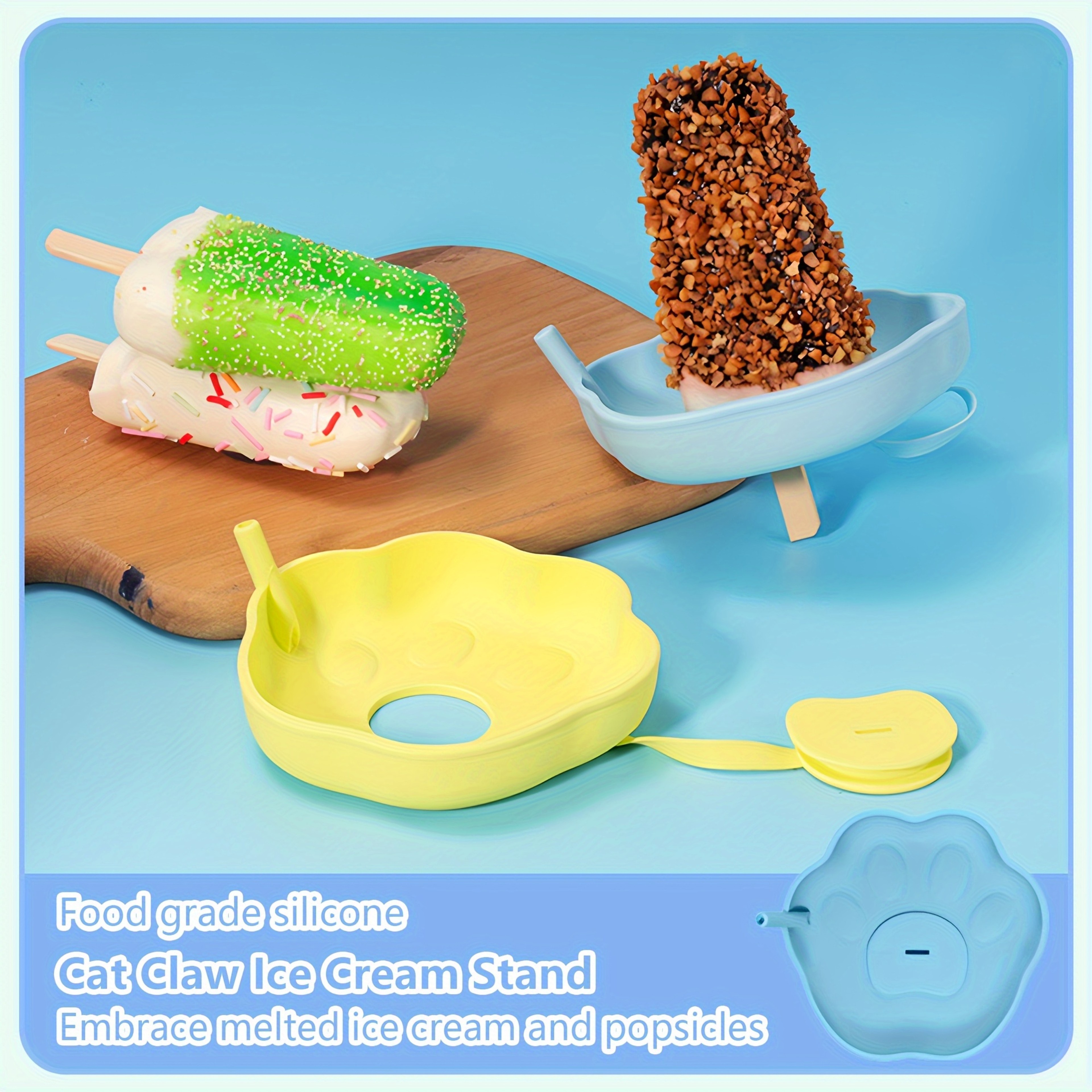 Silicone Popsicle Holder For Kids Reusable Popsicle Holder No Drip Ice Pop Holder  Leak Proof Catch 6