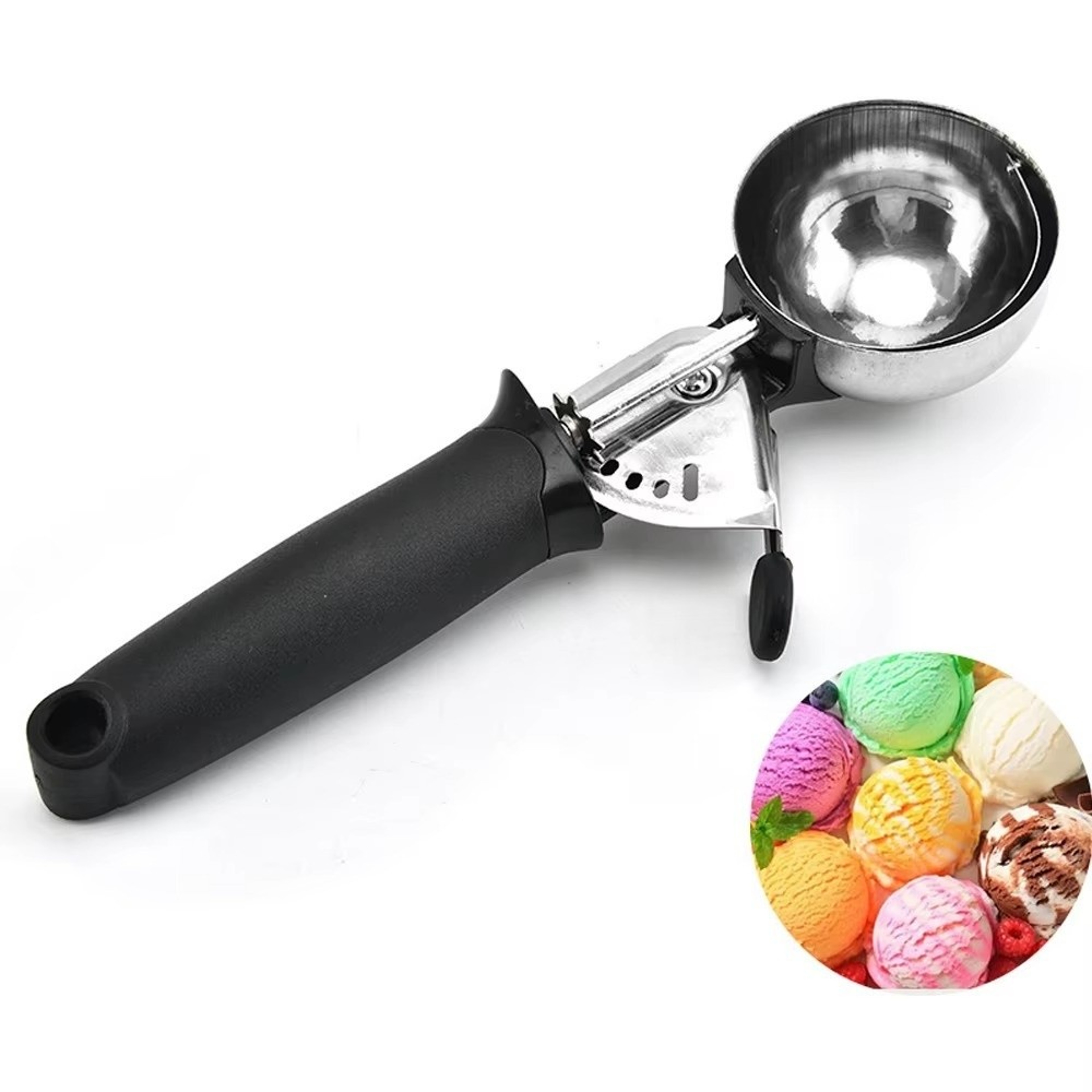Stainless Steel Ice Cream Scoop  Snowball Maker Easy Release Sundae Scoop 6