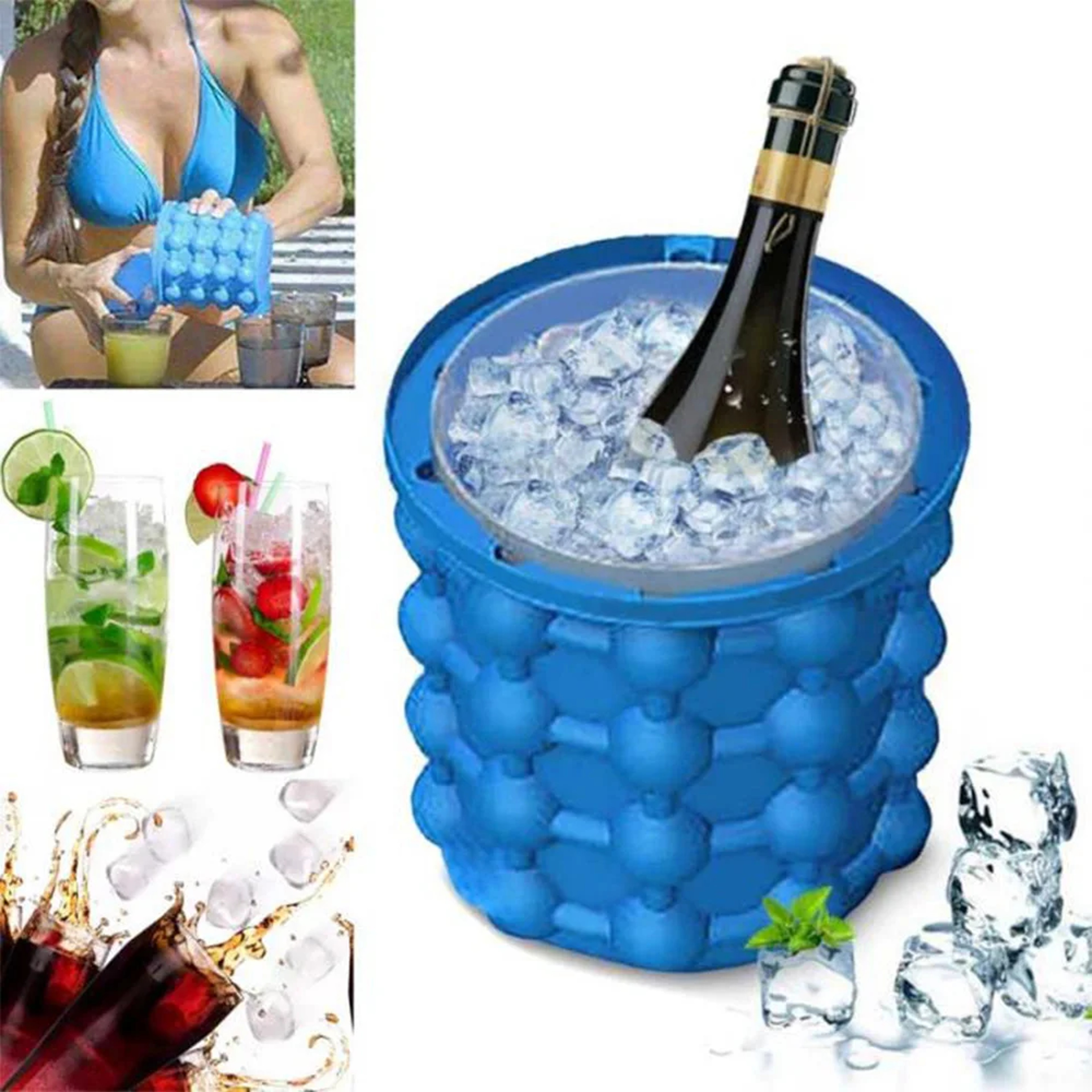 Arctic Chill Silicone Ice Cube Maker Bucket For Whiskey Cocktails  Wine 1
