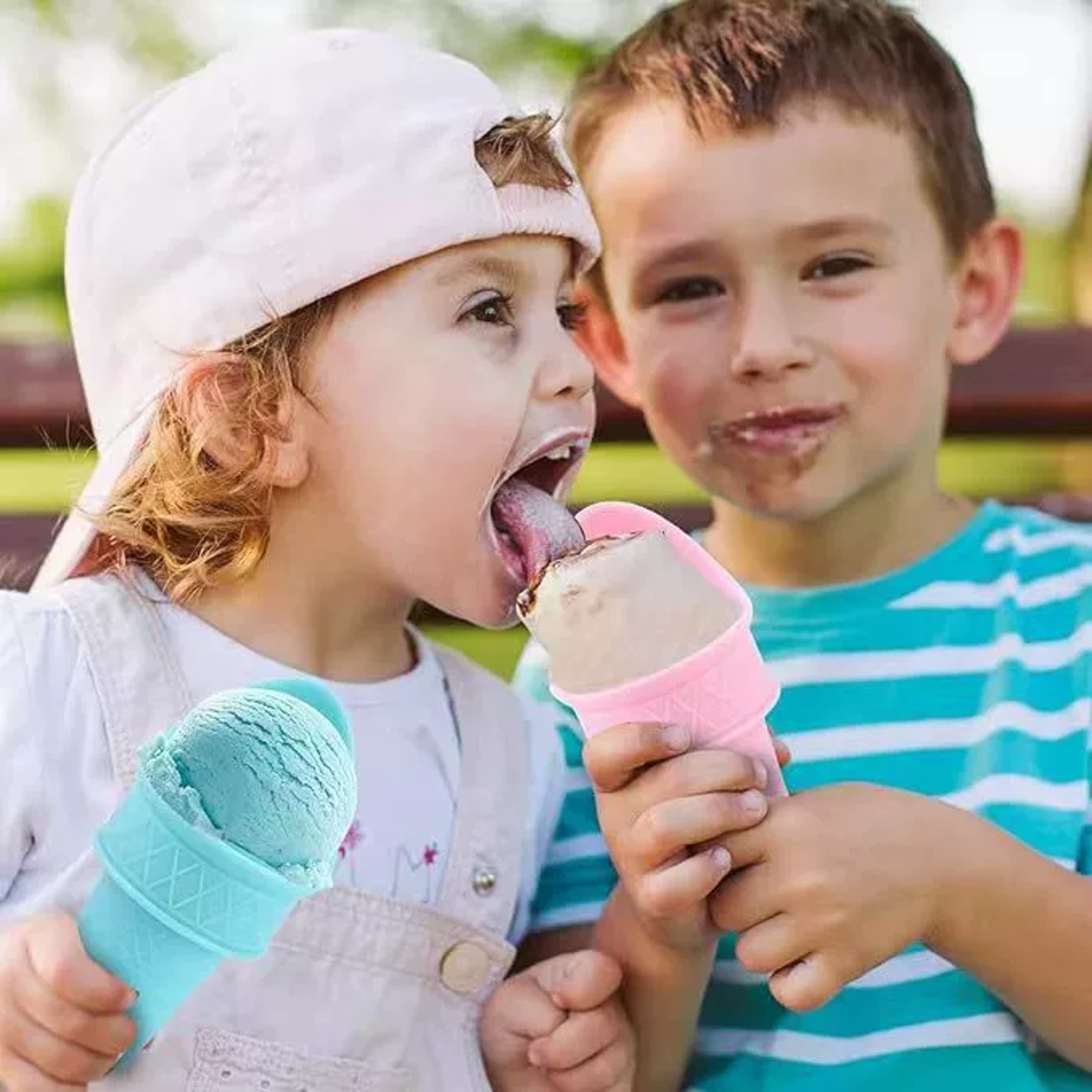 Reusable Mini Ice Cream Cone Holders Set Freezable Dessert Scoop Cups For Parties  Treats 2
