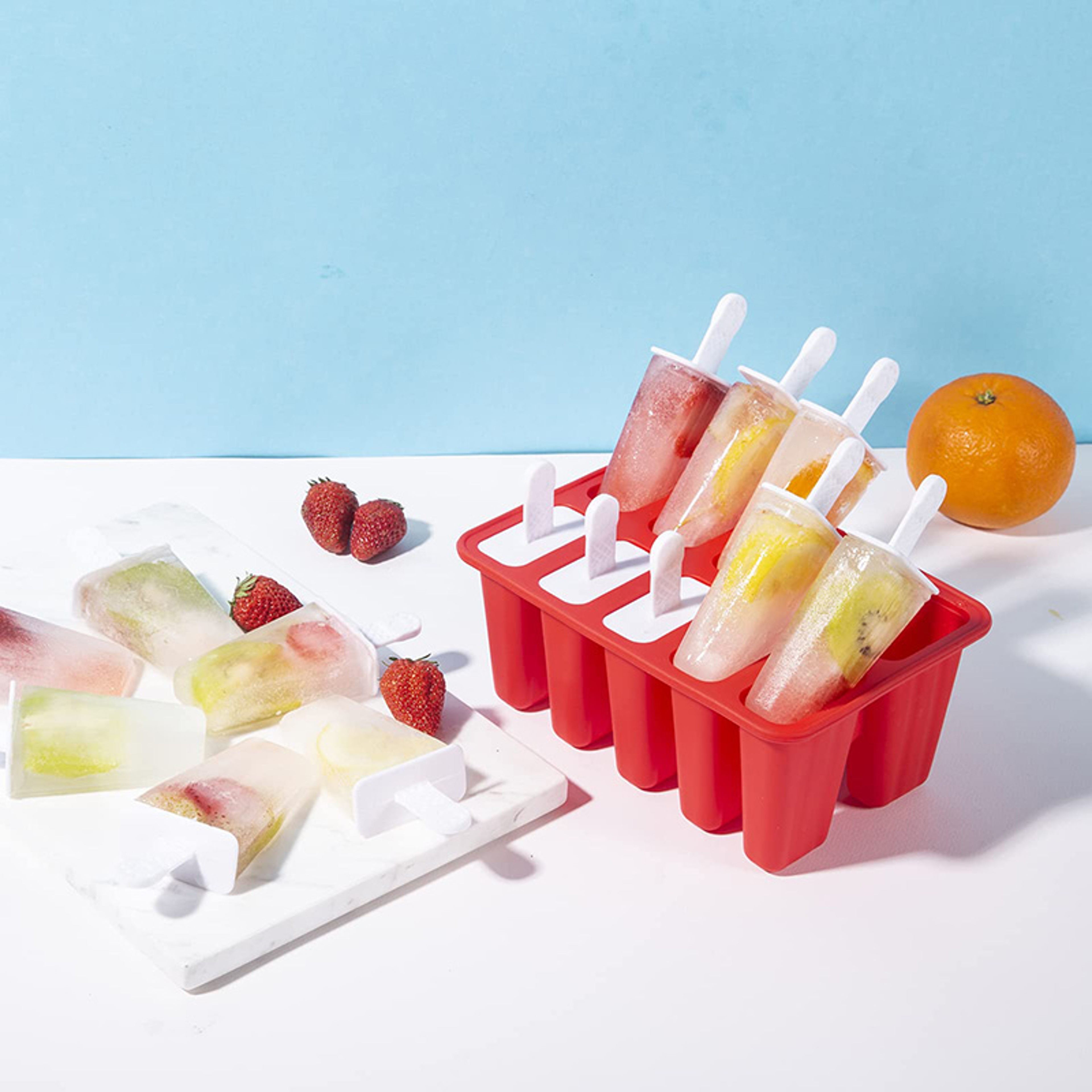 Silicone Popsicle Mold Set Popsicle Molds, Silicone Popsicle Mold, BPA Free Ice Pop Maker – view 4