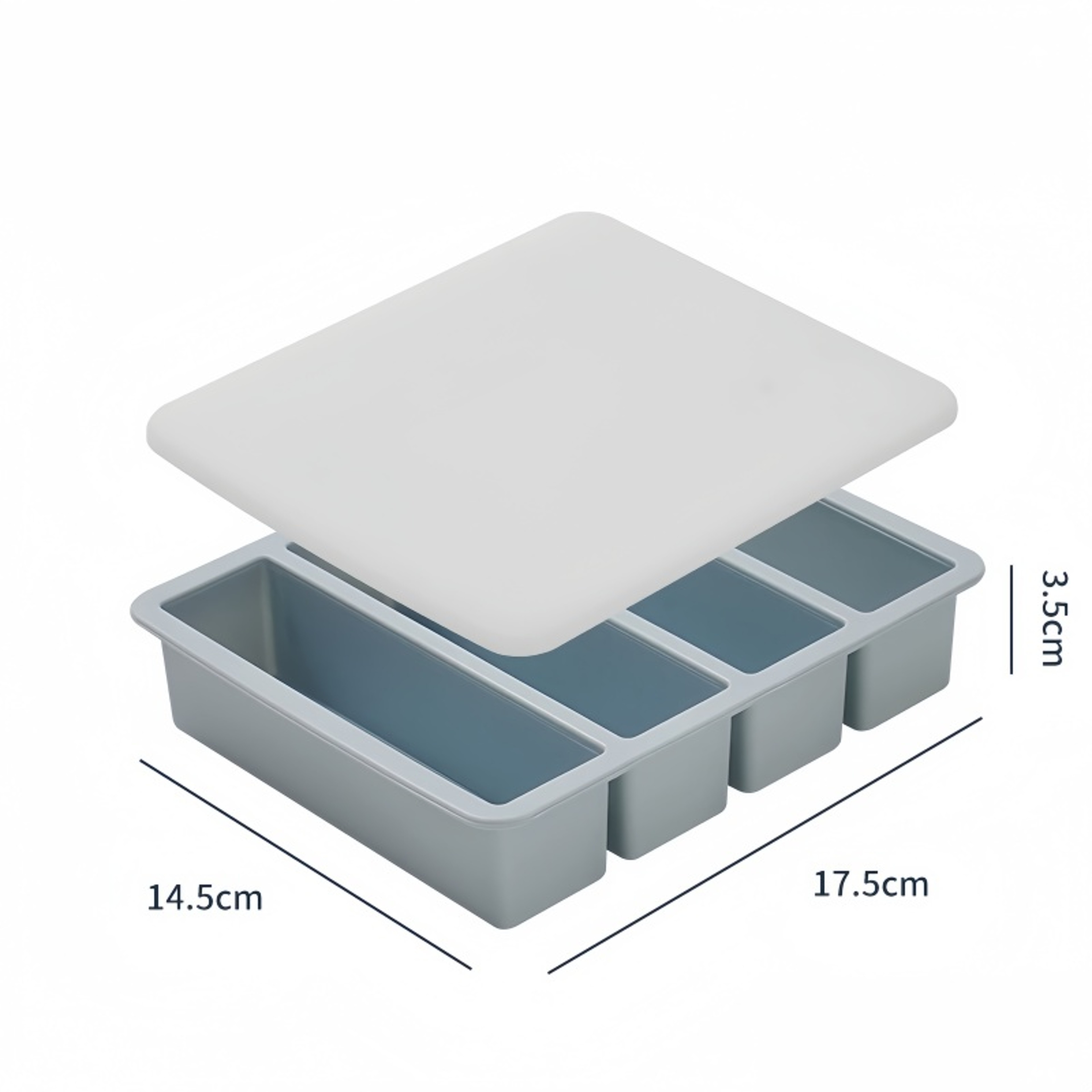 Grid Silicone Ice Cube Tray With Lid Large Square Whiskey Ice Cube Mold 3