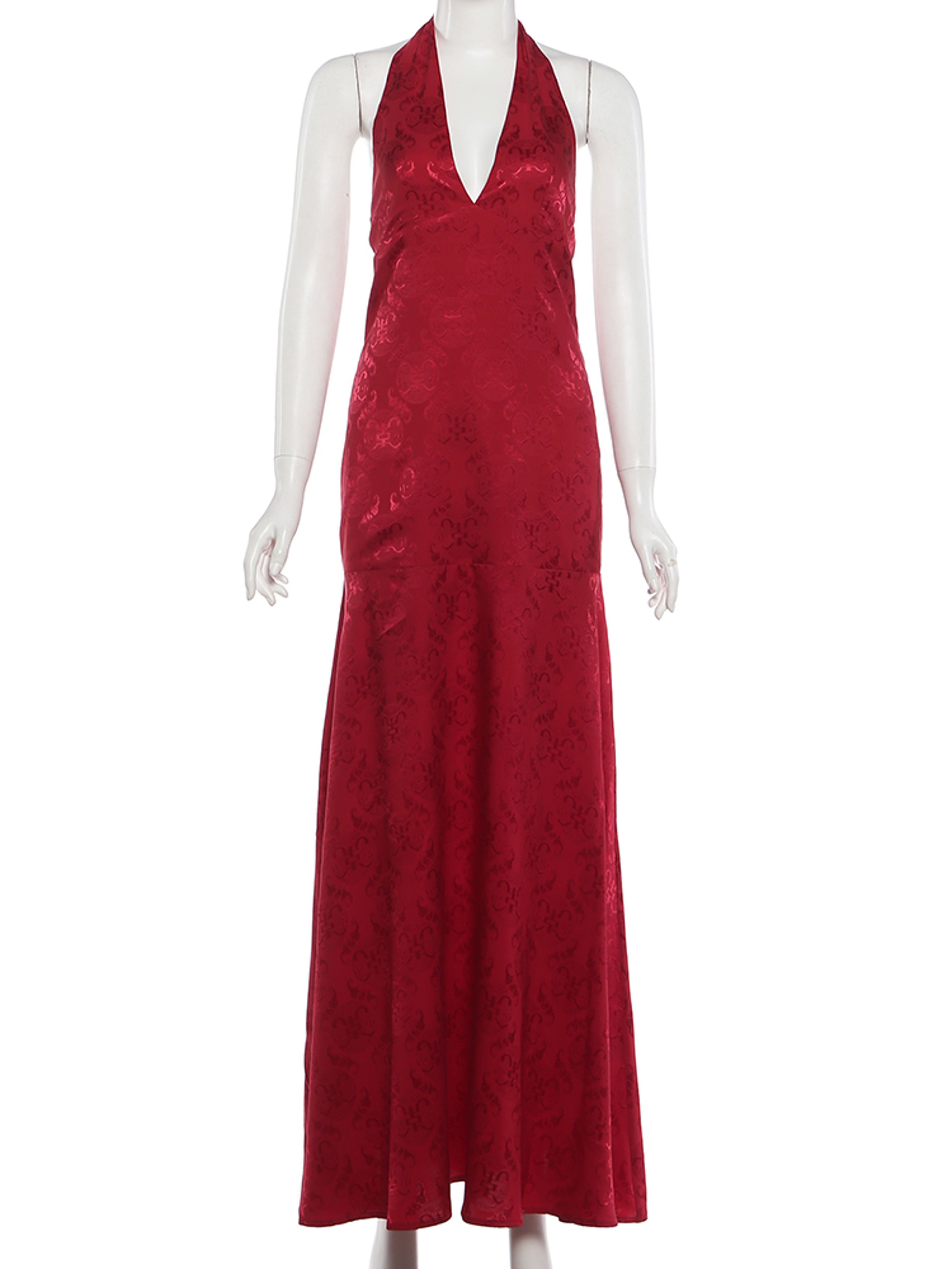 Elegant Deep V Neck Halter Backless Maxi Dress For Prom  Evening Events 5