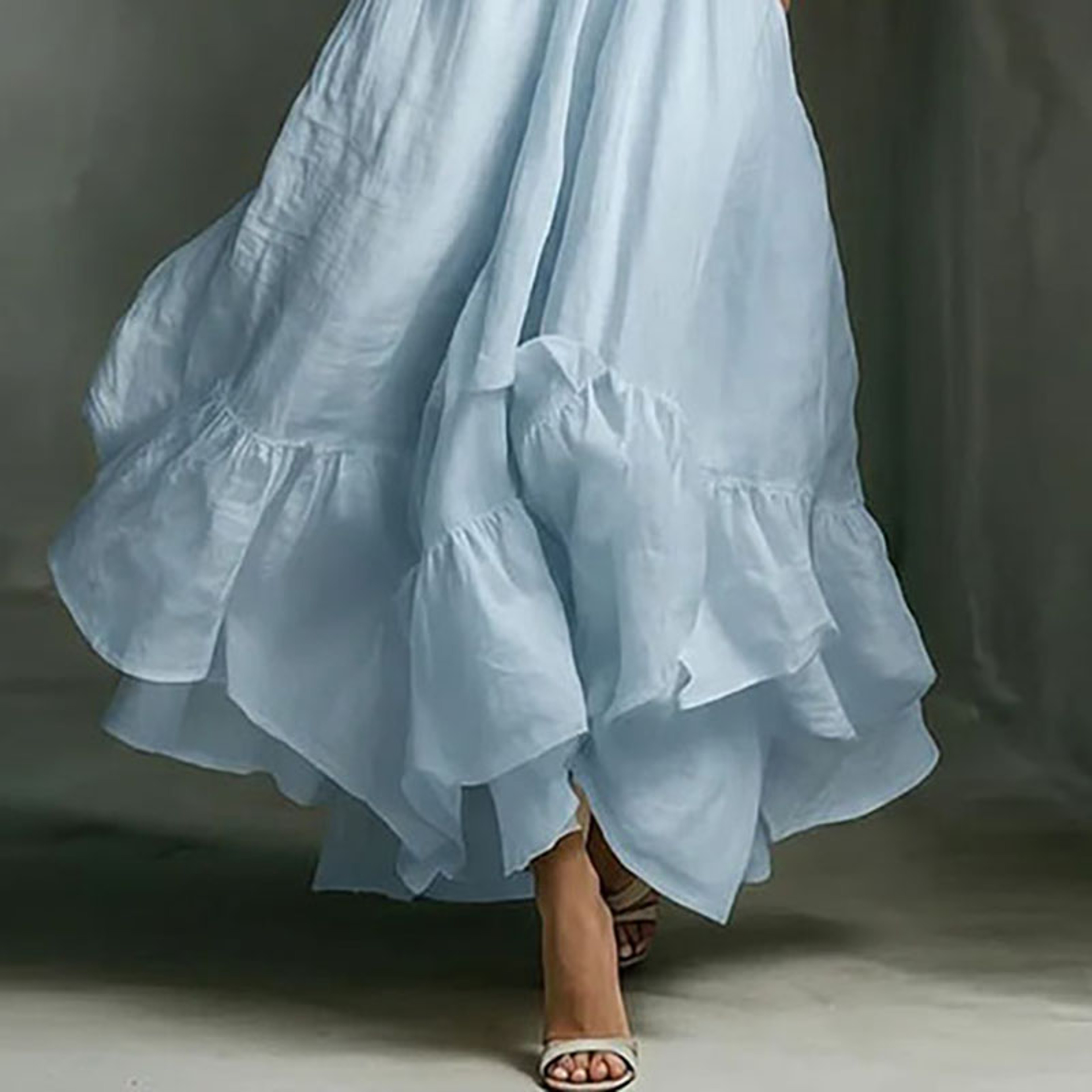 Elegant Breeze VNeck Boho Maxi Dress For Women With High Waist A Line Silhouette 3