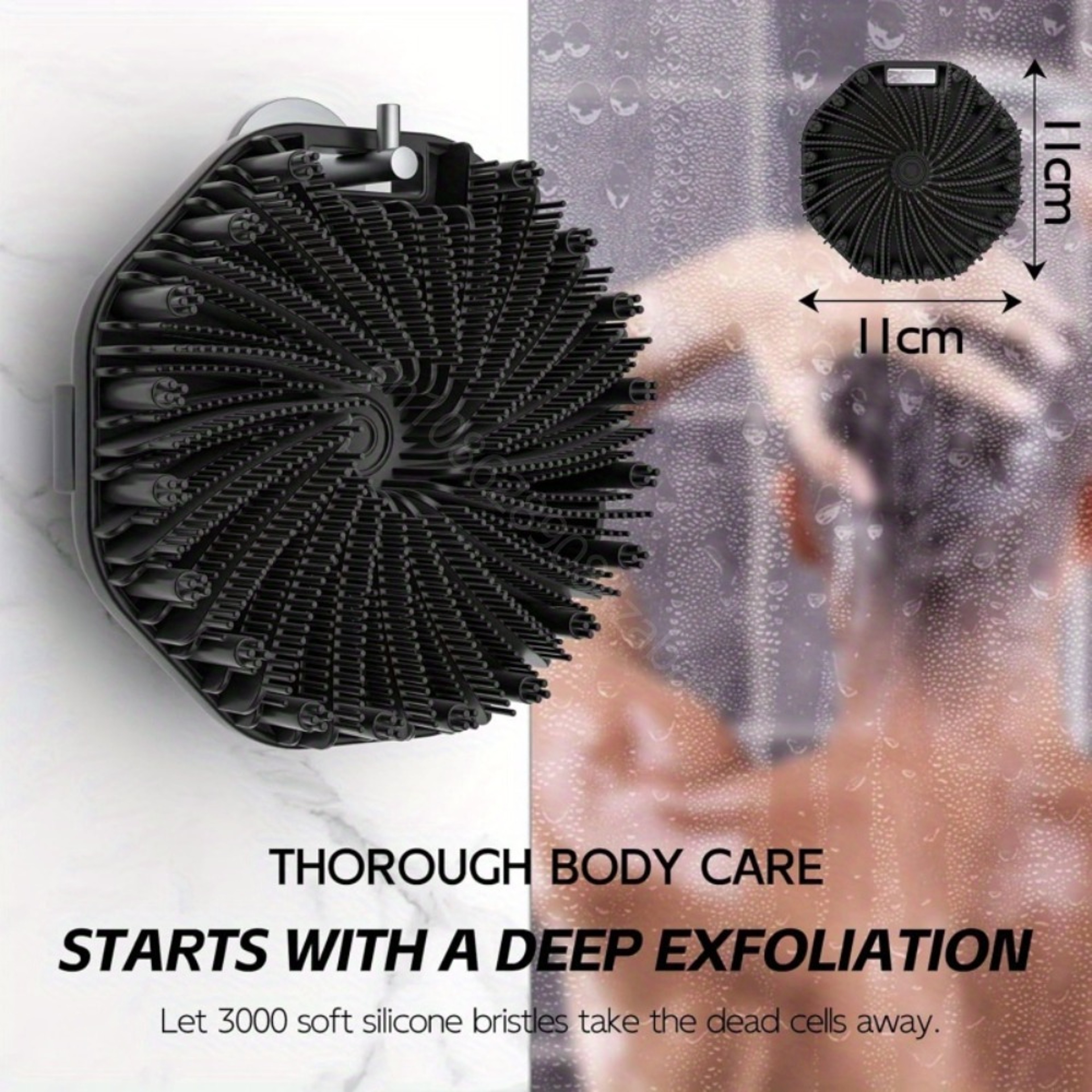 Silicone Back Scrubber  Exfoliating Shower Brush 2