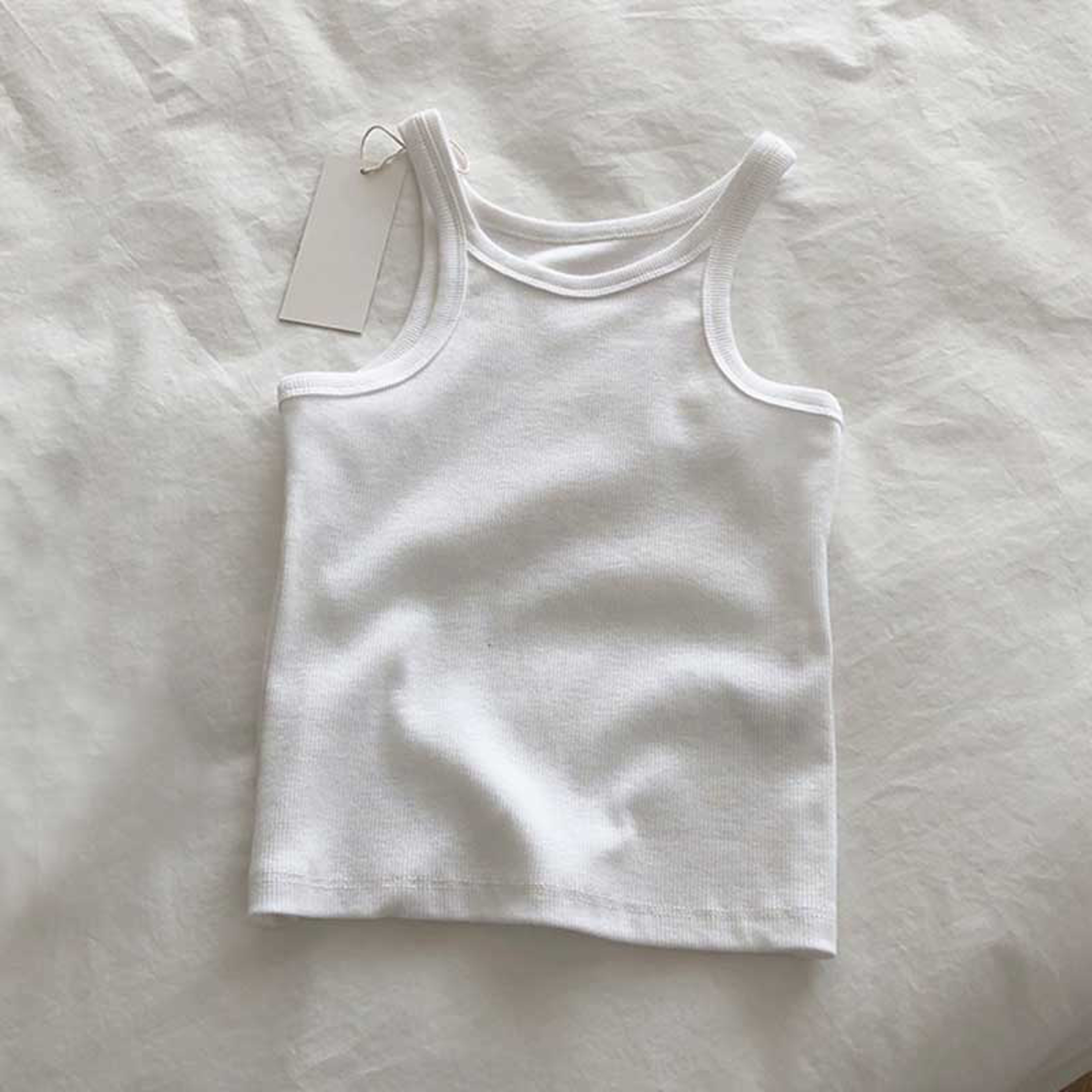 Ribbed Knit Spaghetti Strap Cami Y2K Tank Top Slim Fit Basic Everyday Wear 1