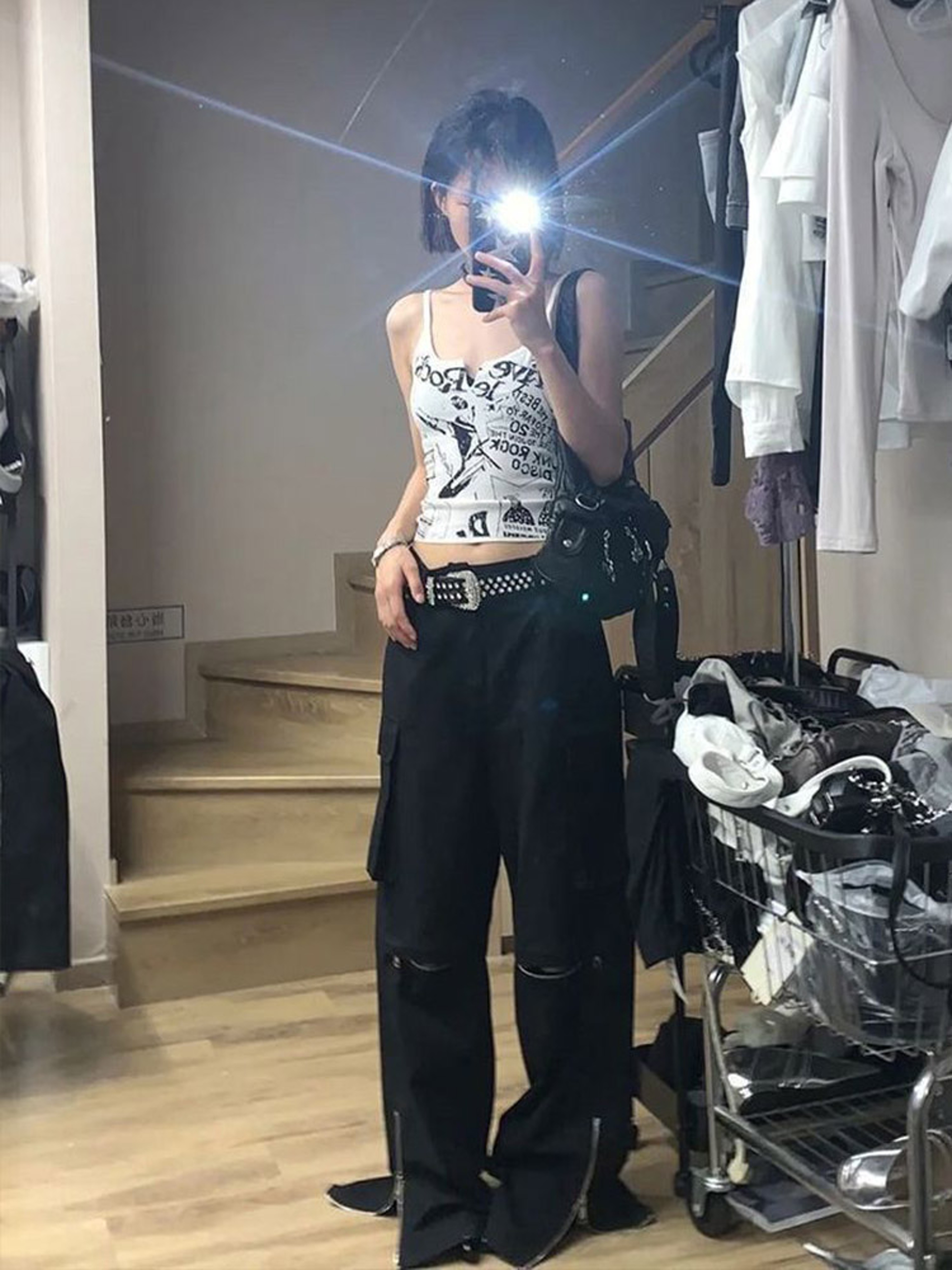 Girl Punk Ribbed Knit Tank Top Women Crop Top Summer Grunge 2