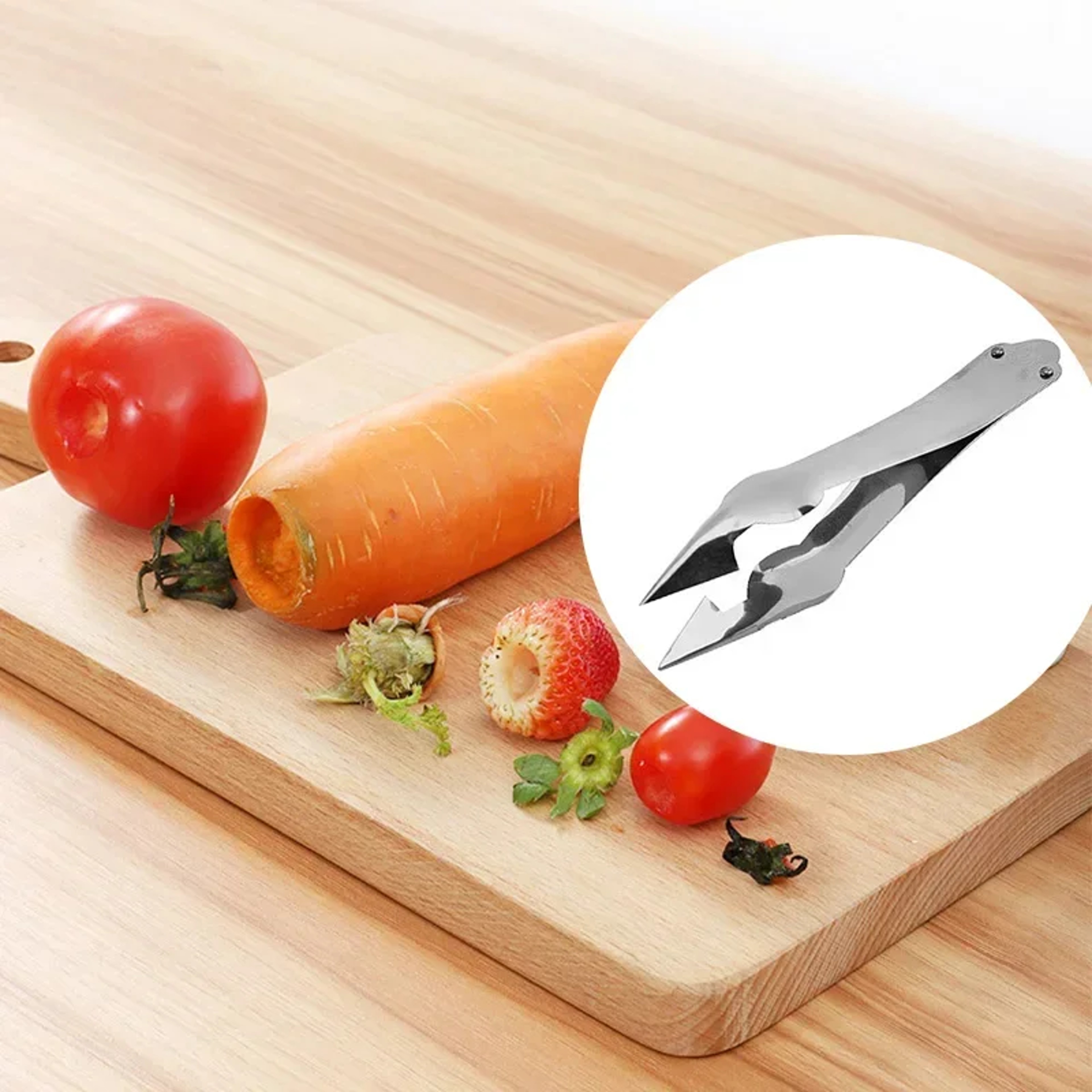 Stainless Steel Pineapple Corer & Strawberry Huller Fruit Slicer Peeler Tool with Non-Slip Grip – view 5