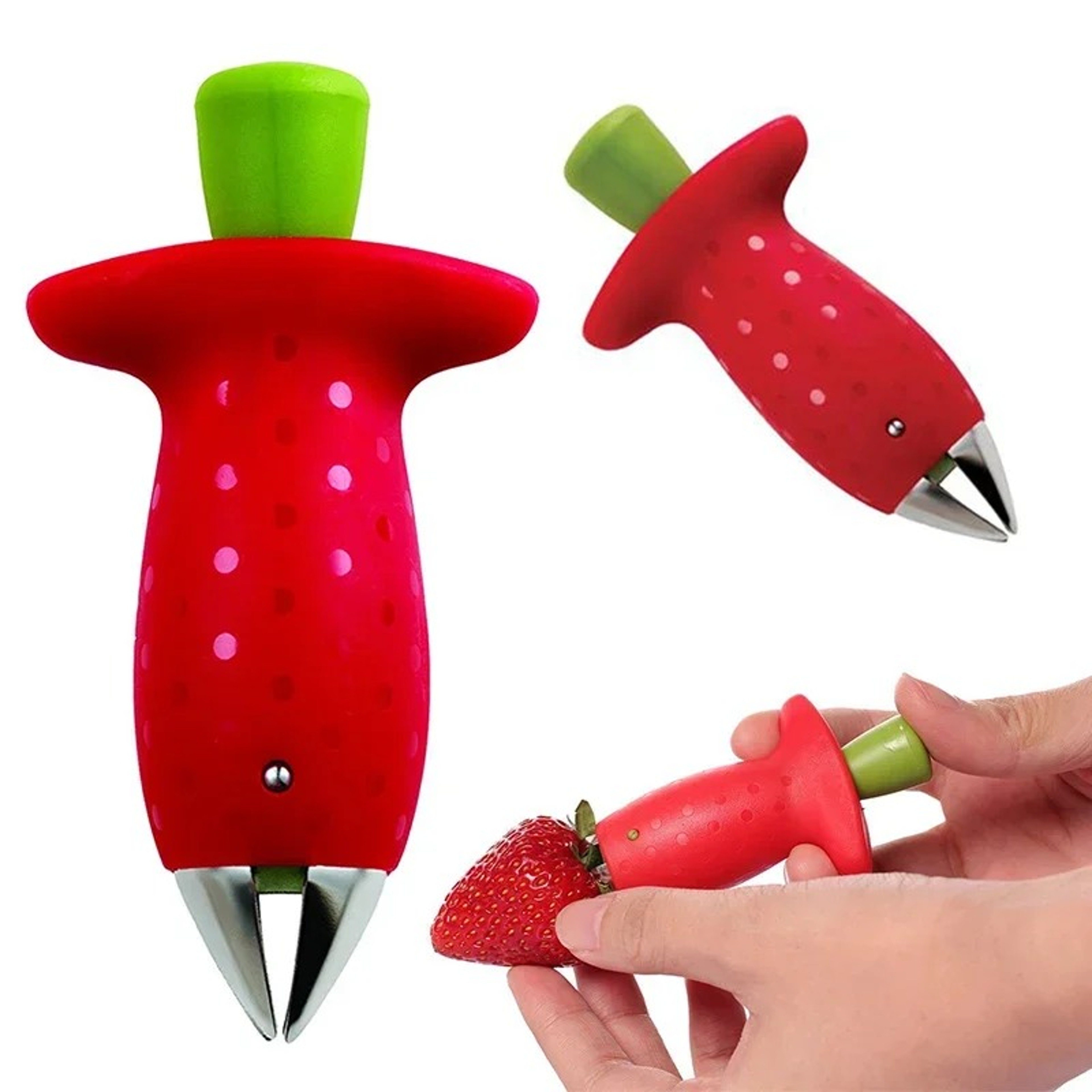Strawberry Slicer and Corer Tool Fruit Prep Kitchen Gadget for Quick Safe Fruit Cutting – view 5