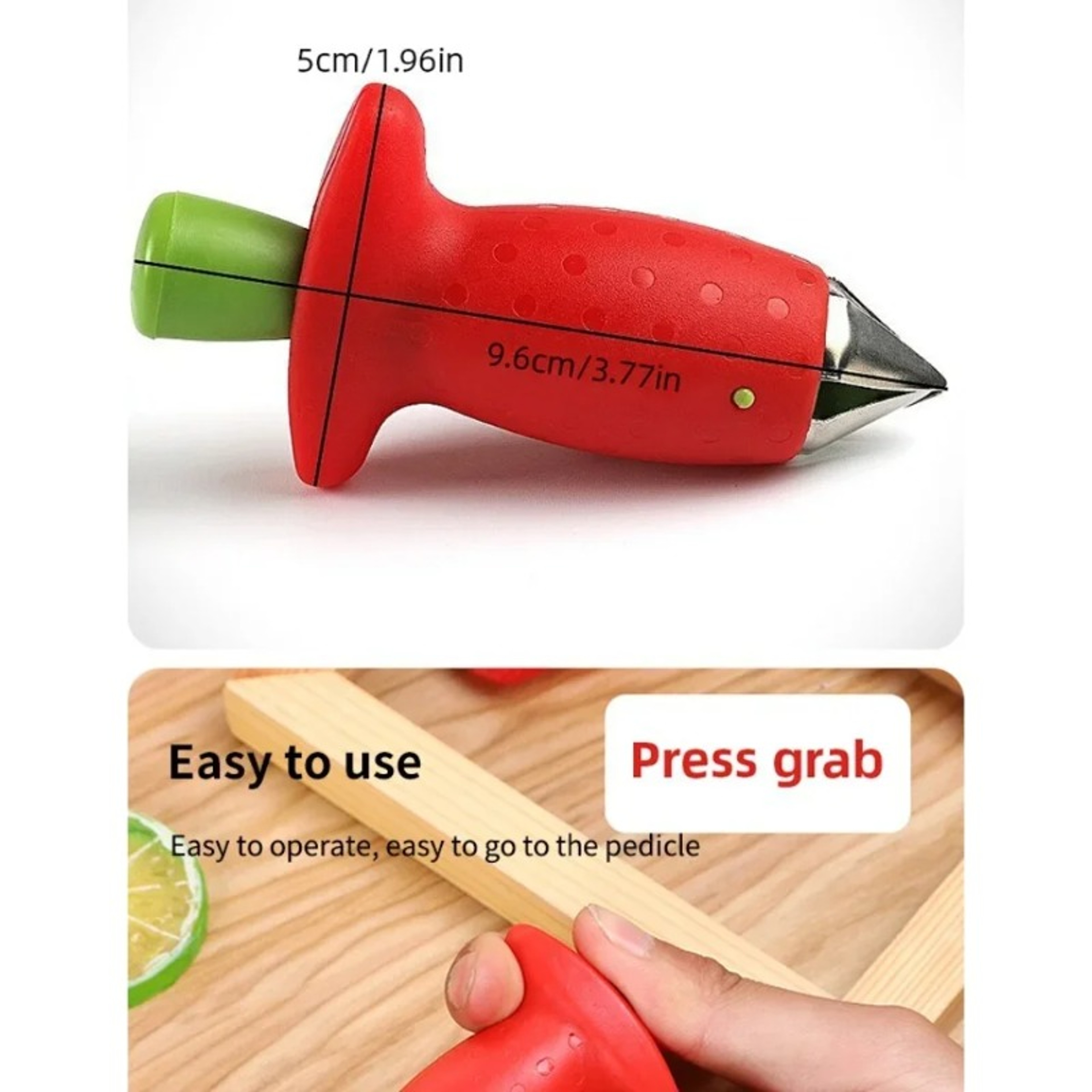 Strawberry Slicer and Corer Tool Fruit Prep Kitchen Gadget for Quick Safe Fruit Cutting – view 6