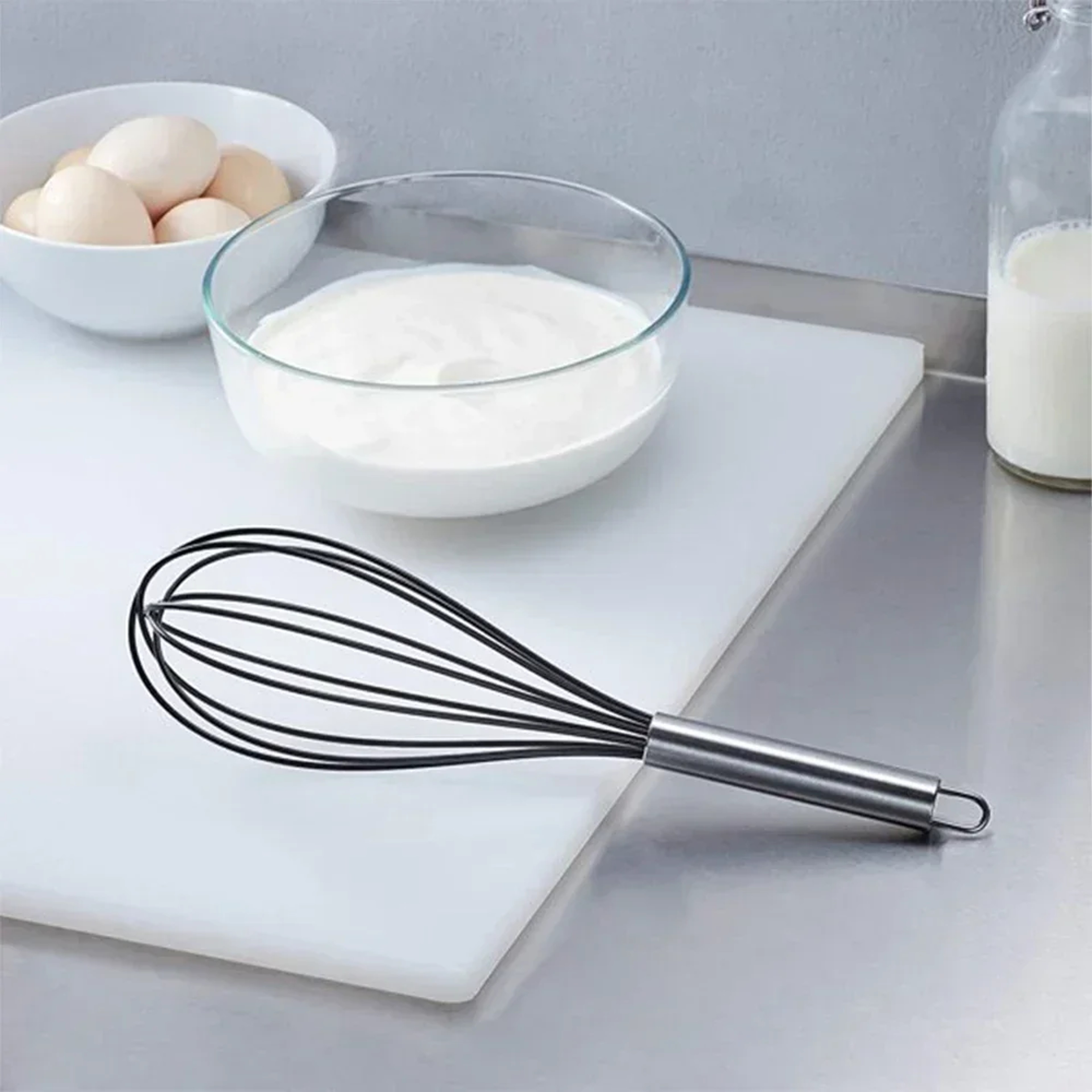 Premium Stainless Steel Balloon Whisk Manual Egg Beater For Baking Mixing  Whipping 0