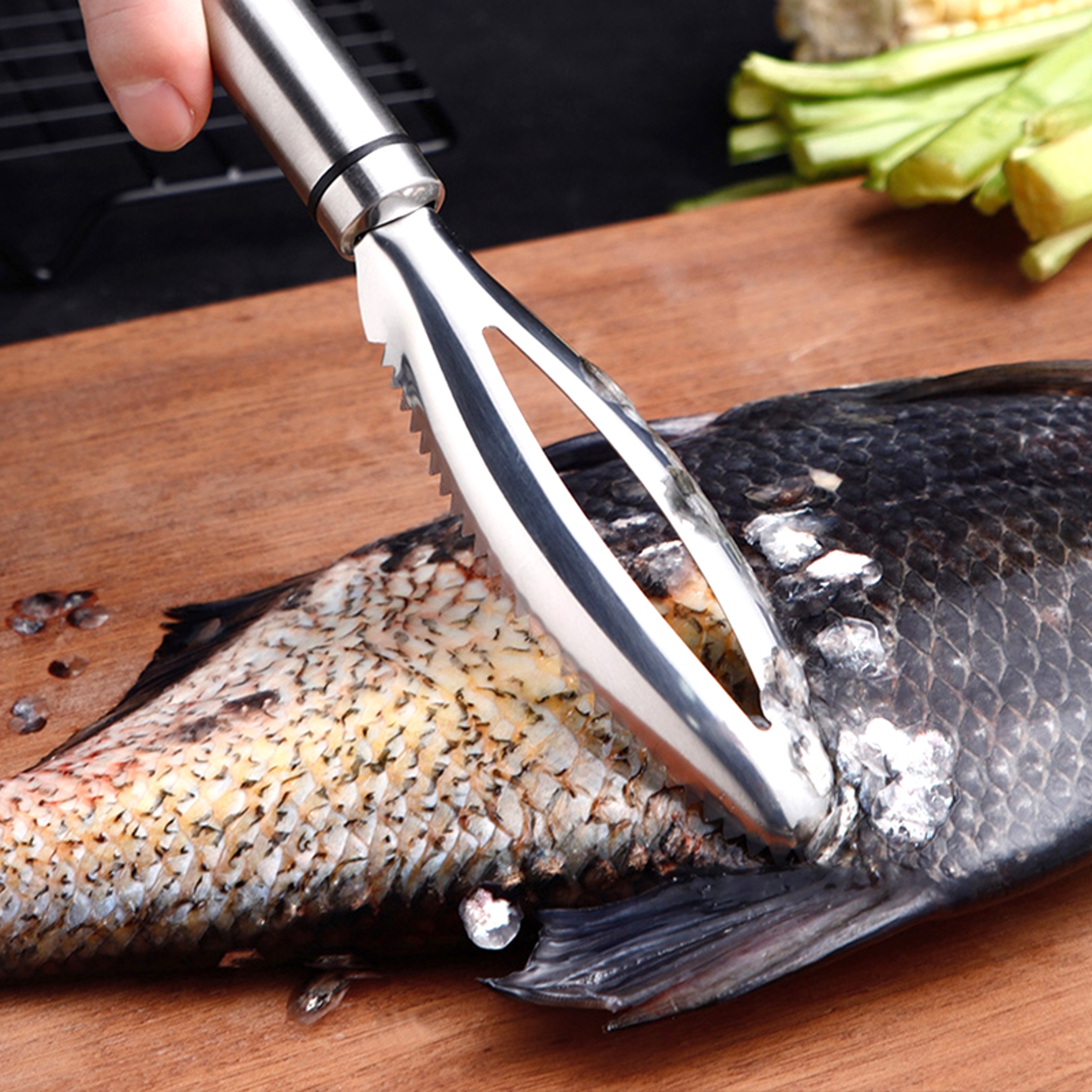Stainless Steel Fish Scale Remover Scraper For Fast Fish Cleaning 0