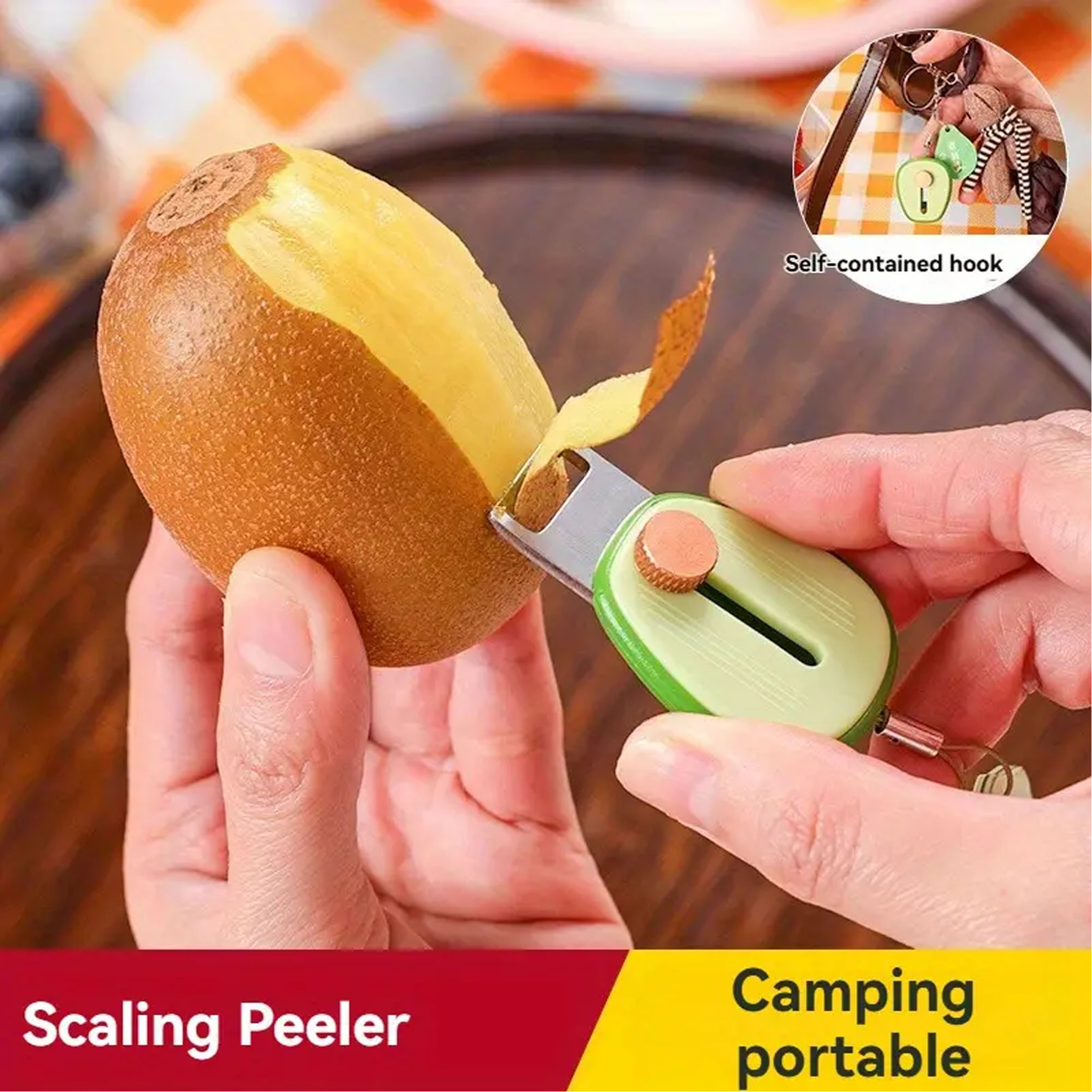 Portable Retractable Keychain Vegetable Peeler Knife Stainless Steel Outdoor Mini Fruit Peeler 2