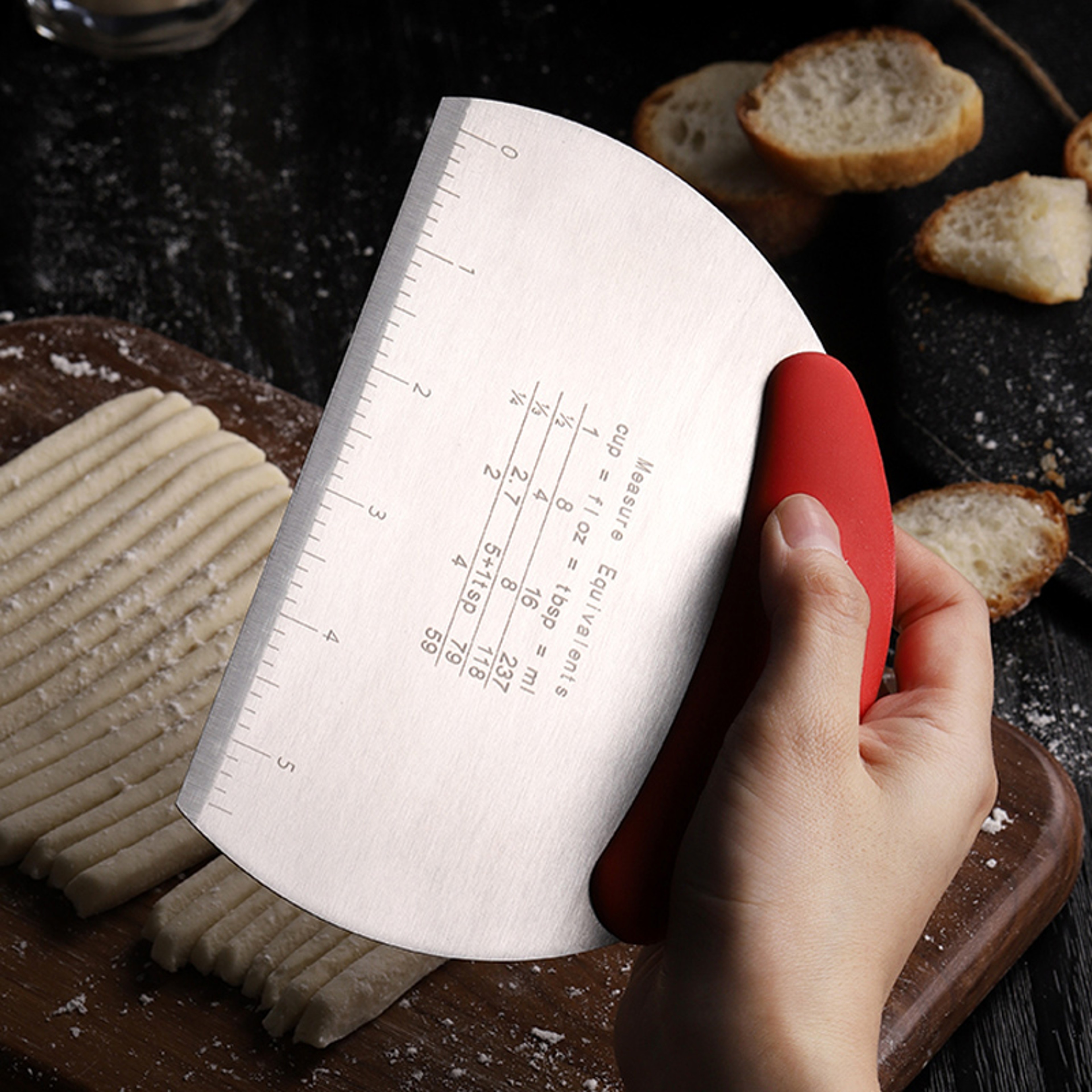 Stainless Steel Dough Scraper Bench Cutter For Bread Pizza Pastry Baking 5