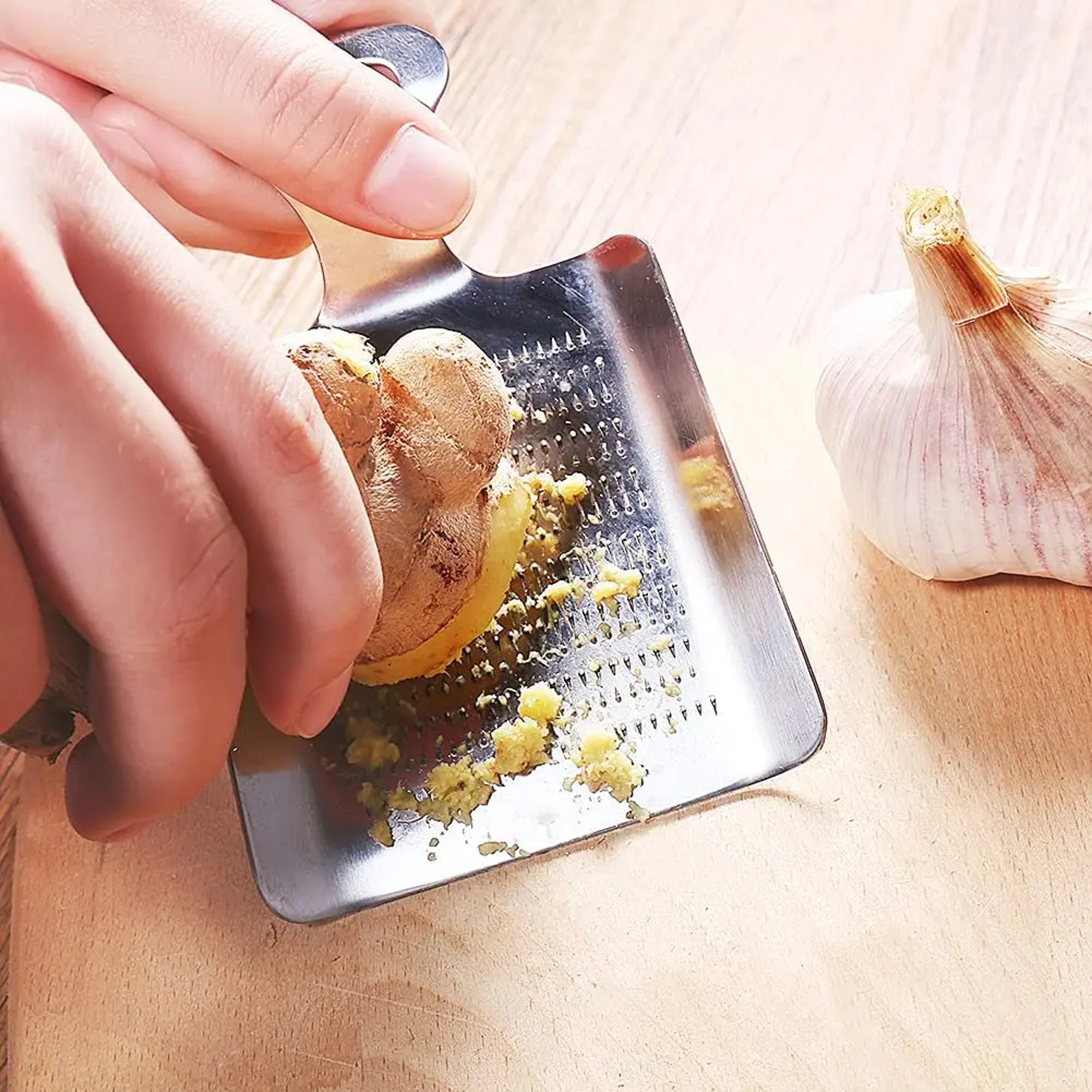 Stainless Steel Ginger & Wasabi Grater Set Garlic Press Kitchen Mincer – view 4