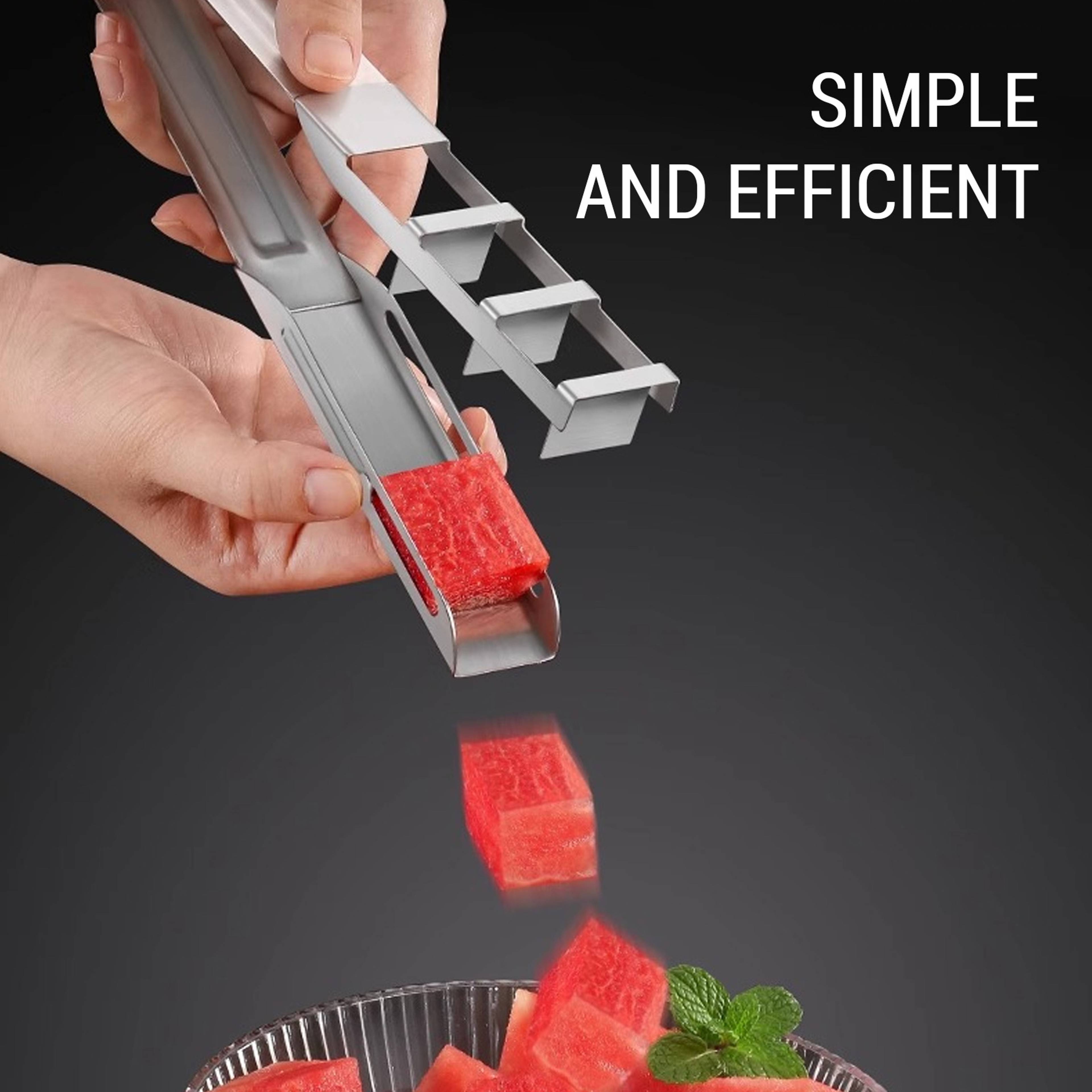 Watermelon Slicer And Melon Cube Cutter Fruit Slicer Tool For Watermelon Cantaloupe And Papaya 2