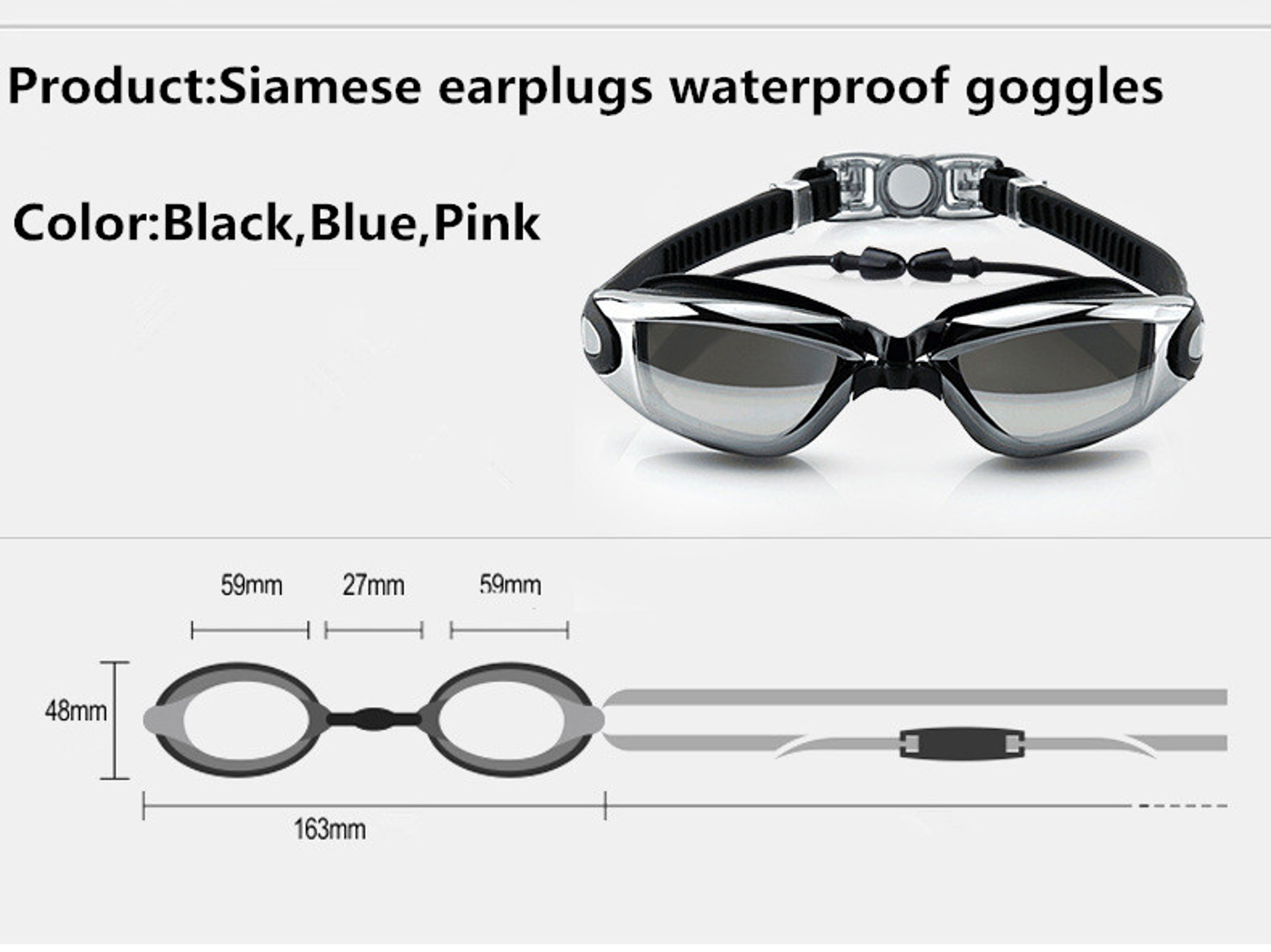 Professional AntiFog Swimming Goggles Waterproof Silicone Adult Swim Glasses 5