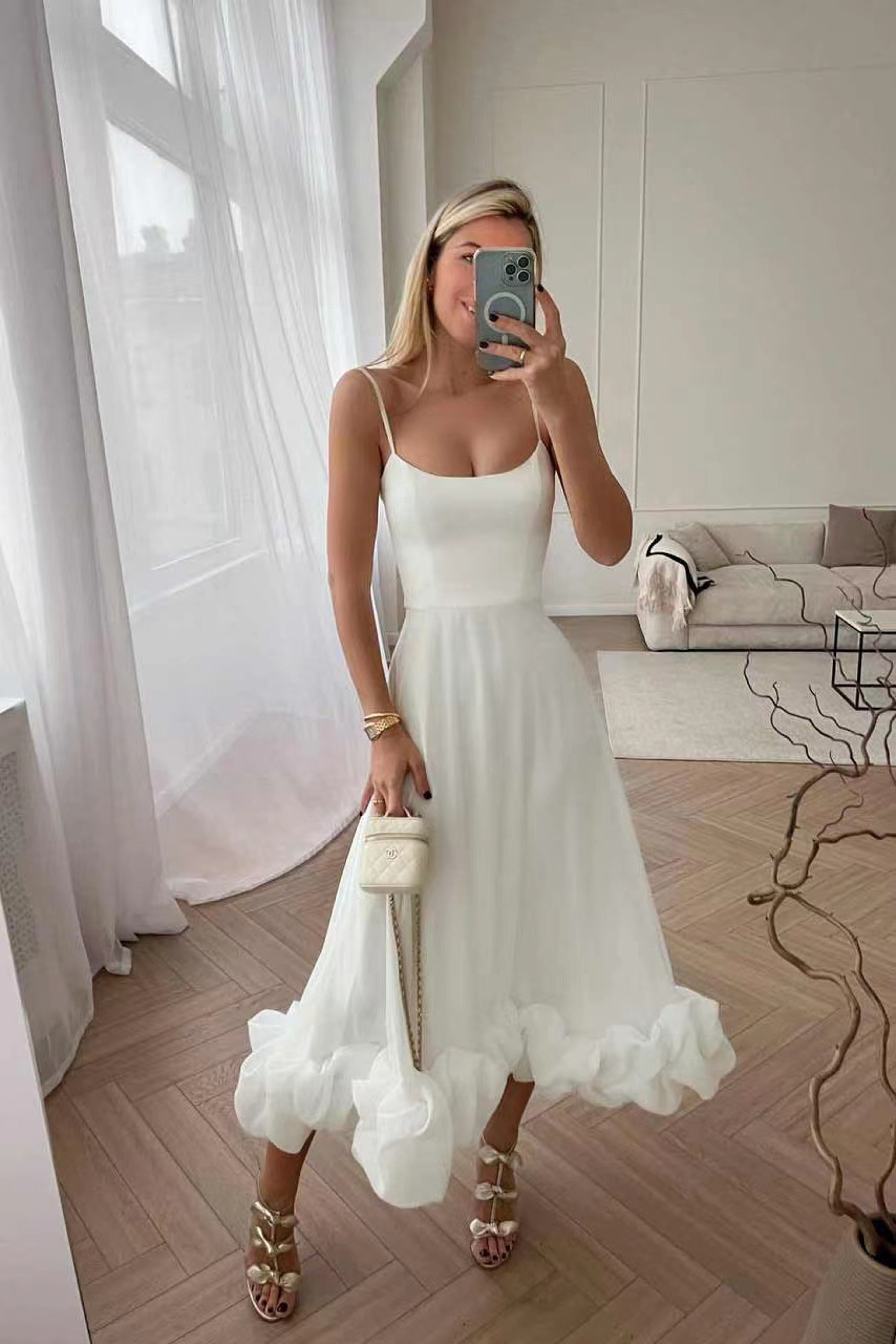 Coastal Elegance Ruffle Maxi Dress  Backless Summer Beach Dress For Parties  Vacations 4